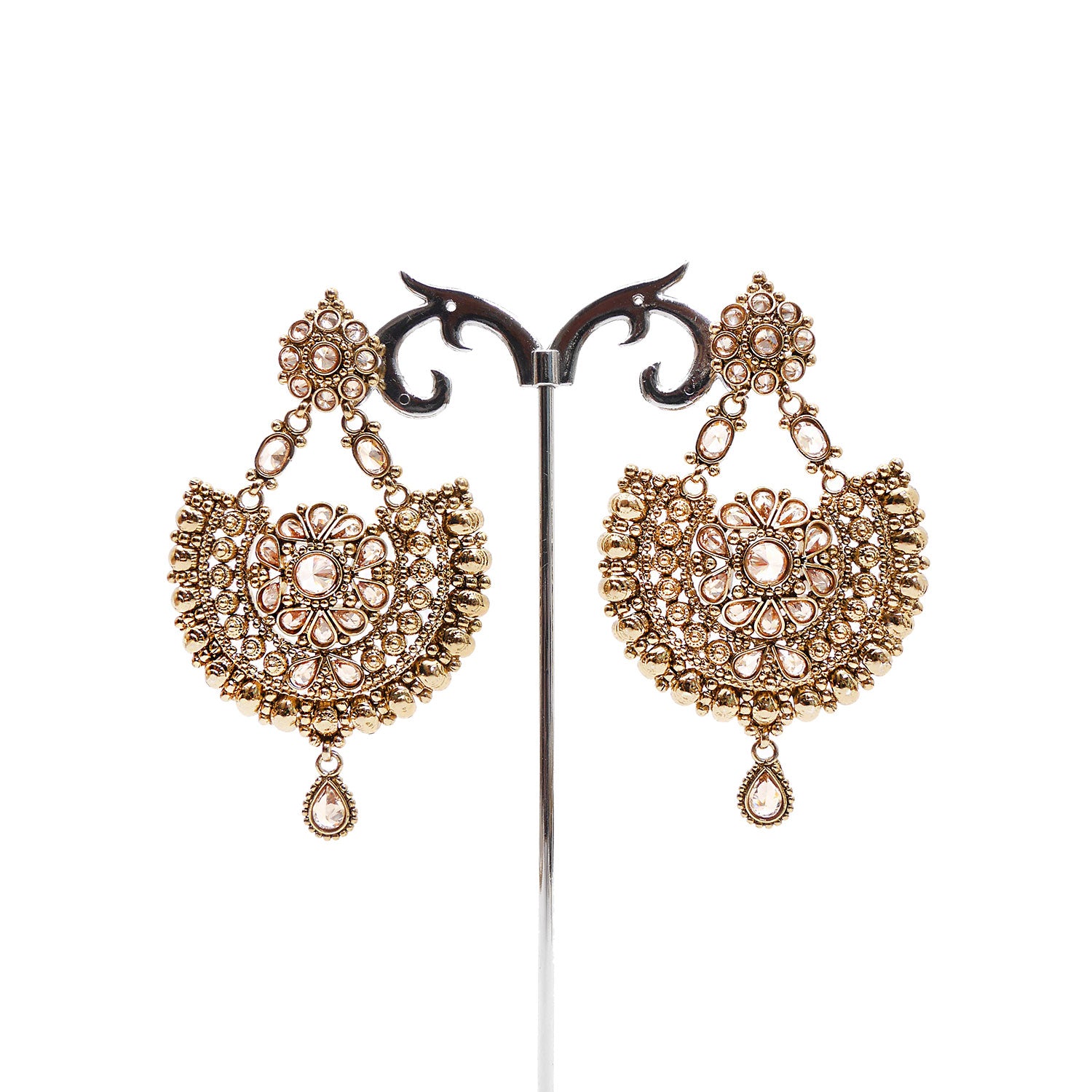 Daisy Chandbali Earrings in Antique Gold