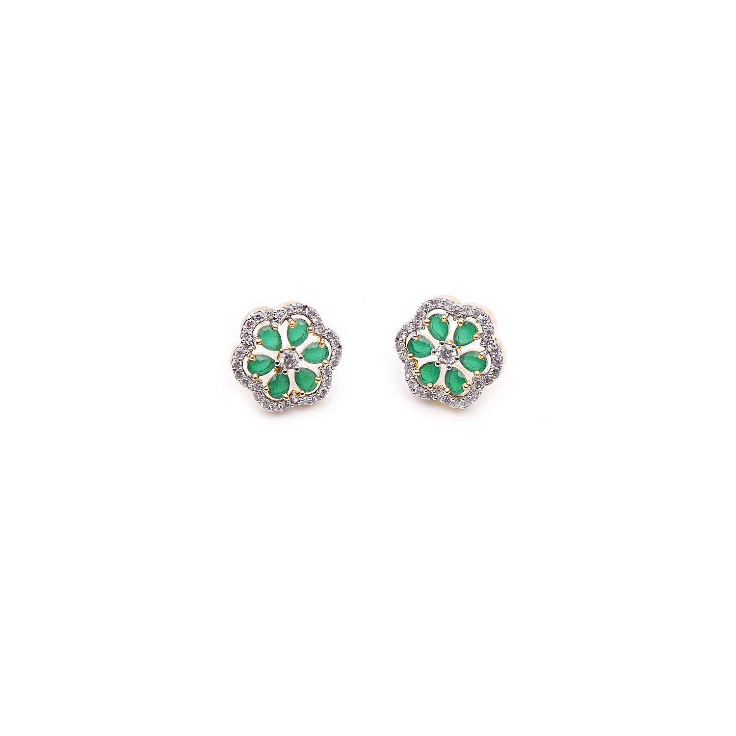 Evie Cubic Zirconia Studs in Green