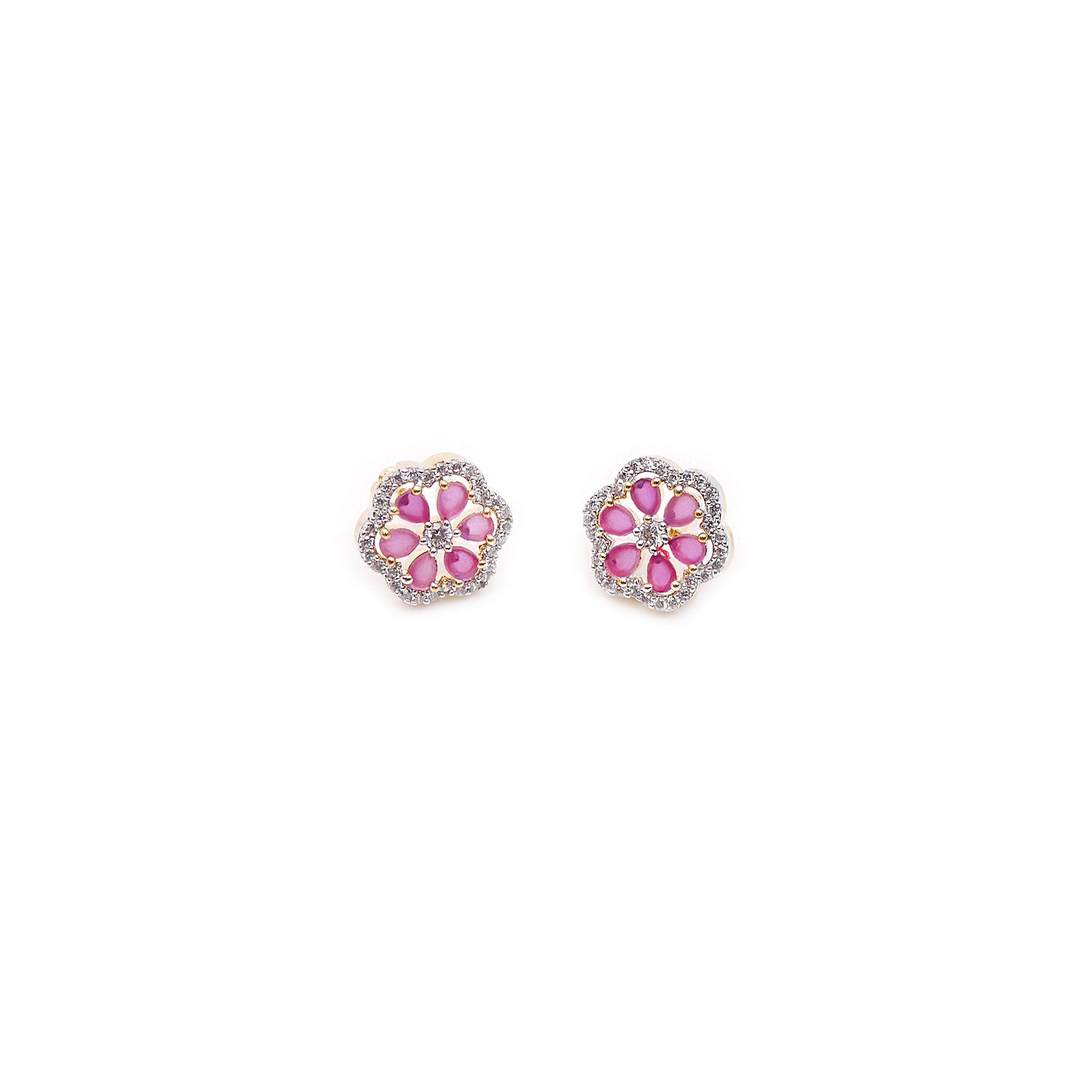 Evie Cubic Zirconia Studs in Ruby