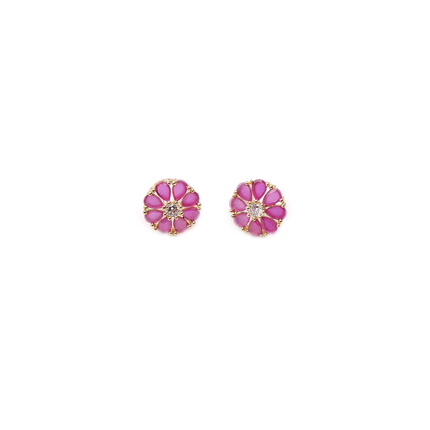 Azalea Cubic Zirconia Studs in Ruby