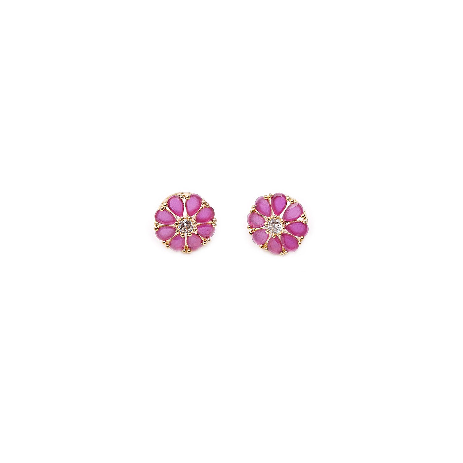 Azalea Cubic Zirconia Studs in Ruby