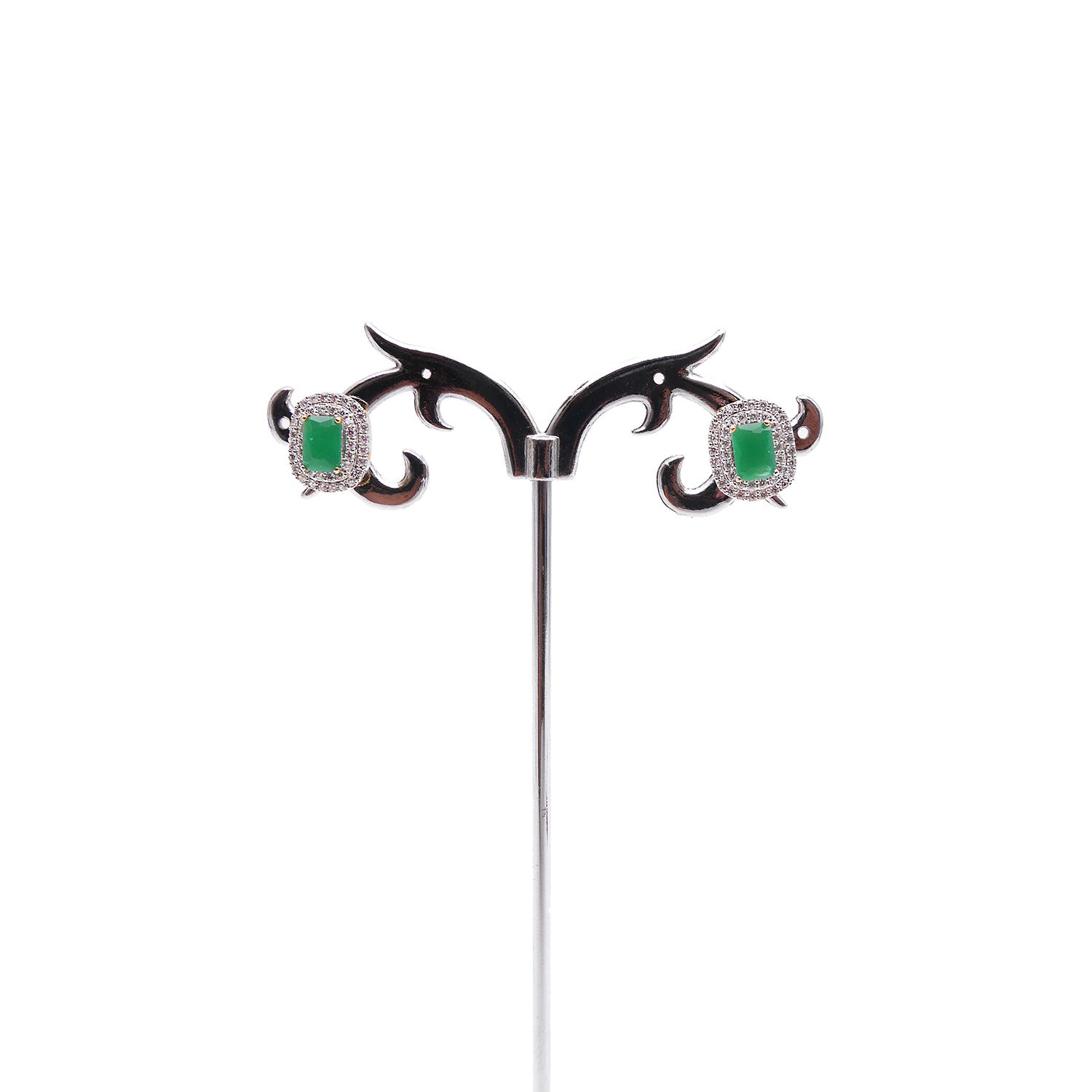 Anise Cubic Zirconia Studs in Green