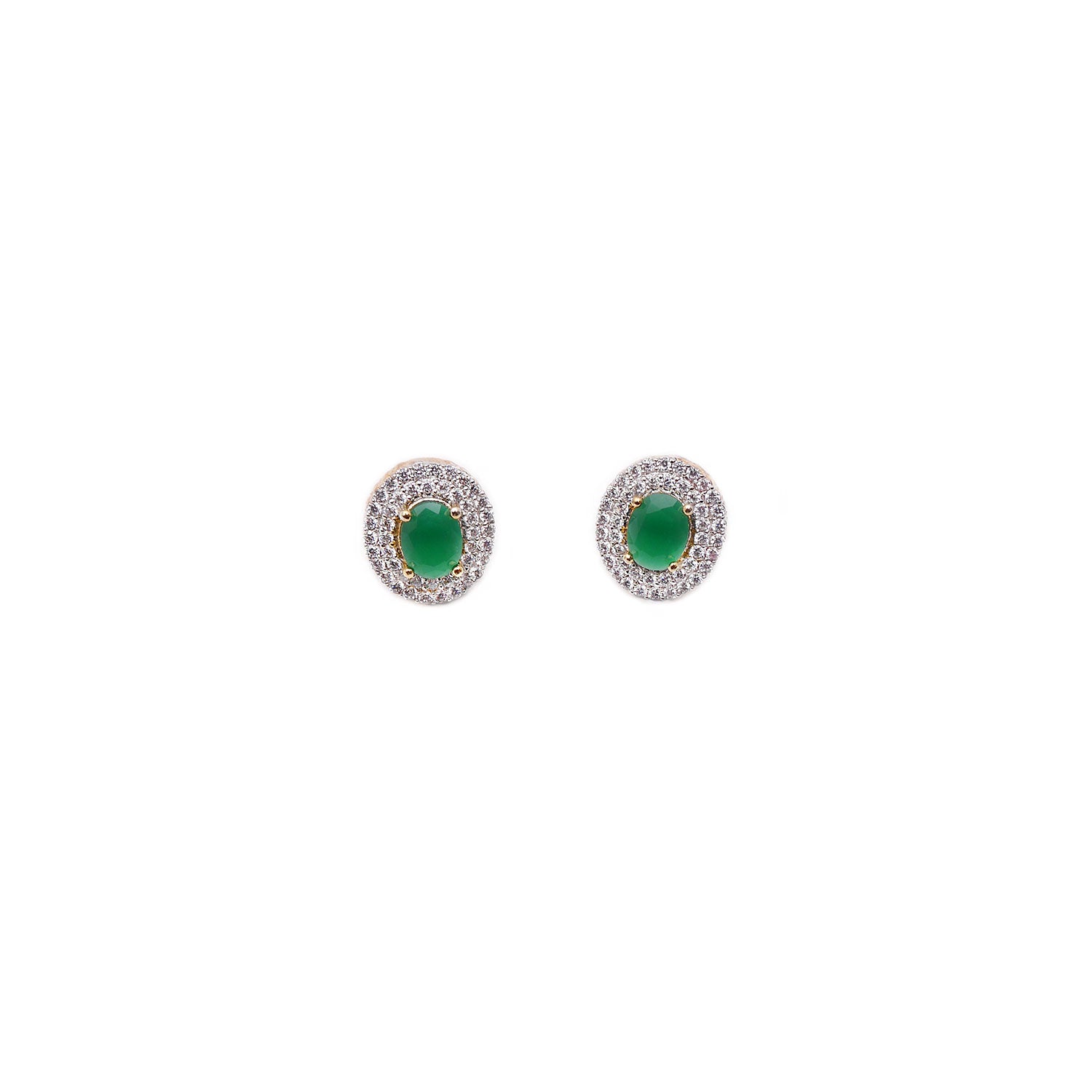 Erica Cubic Zirconia Studs in Green