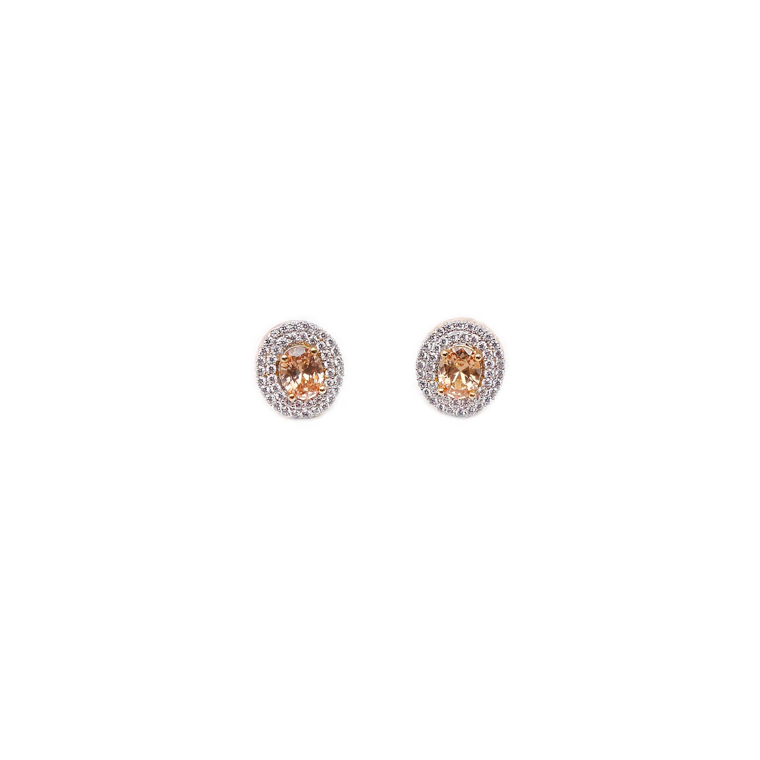 Erica Cubic Zirconia Studs in Champagne