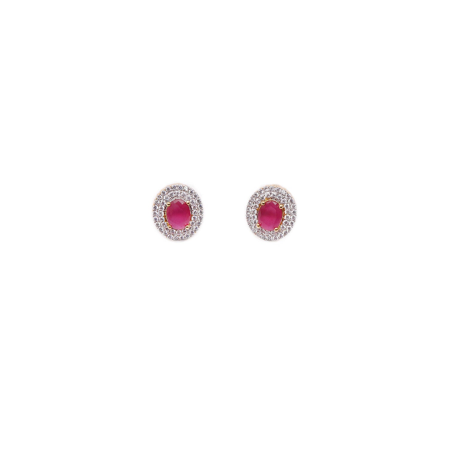 Erica Cubic Zirconia Studs in Ruby