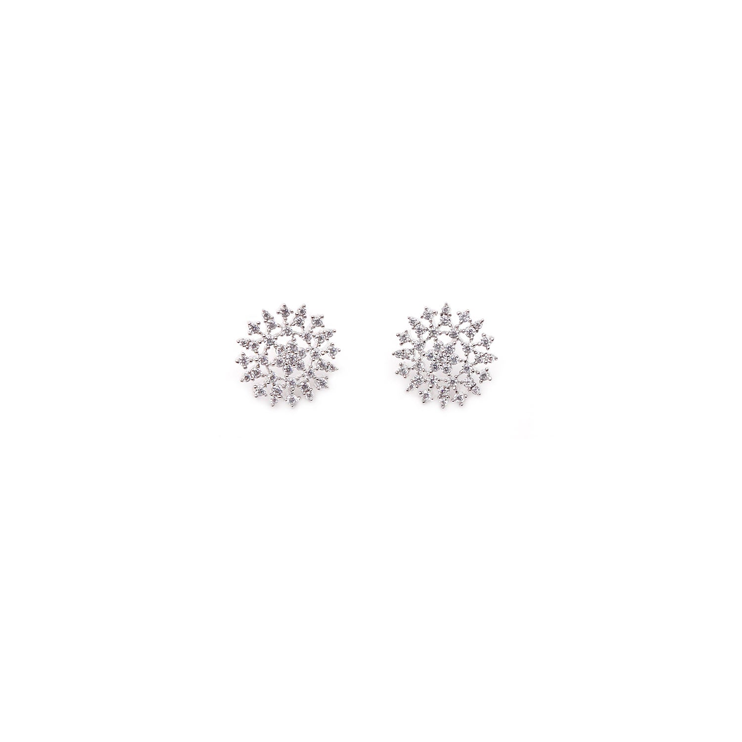 Dandelion Cubic Zirconia Studs in Rhodium