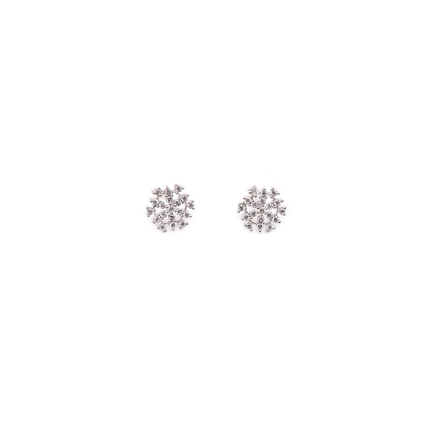 Jasmine Cubic Zirconia Studs in Rhodium