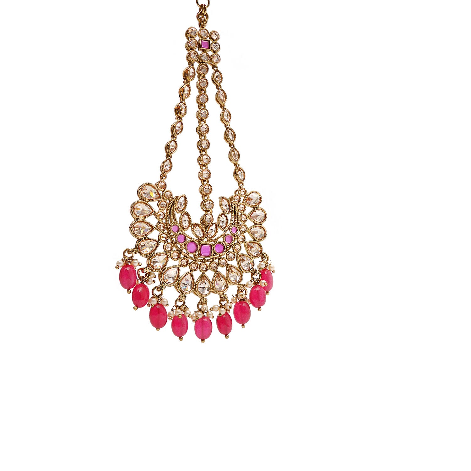 Aalia Jhumar Headpiece in Ruby