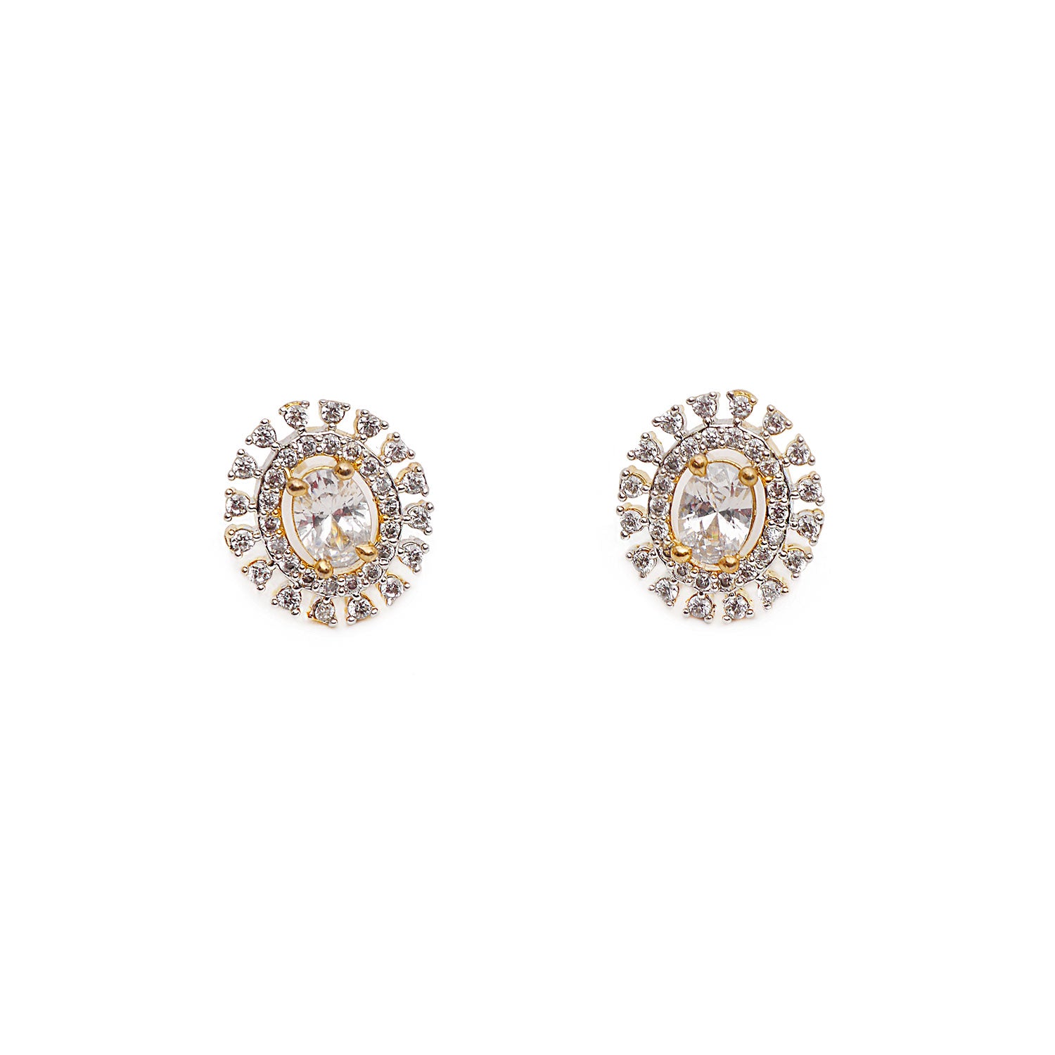 Blossom Cubic Zirconia Studs in Gold