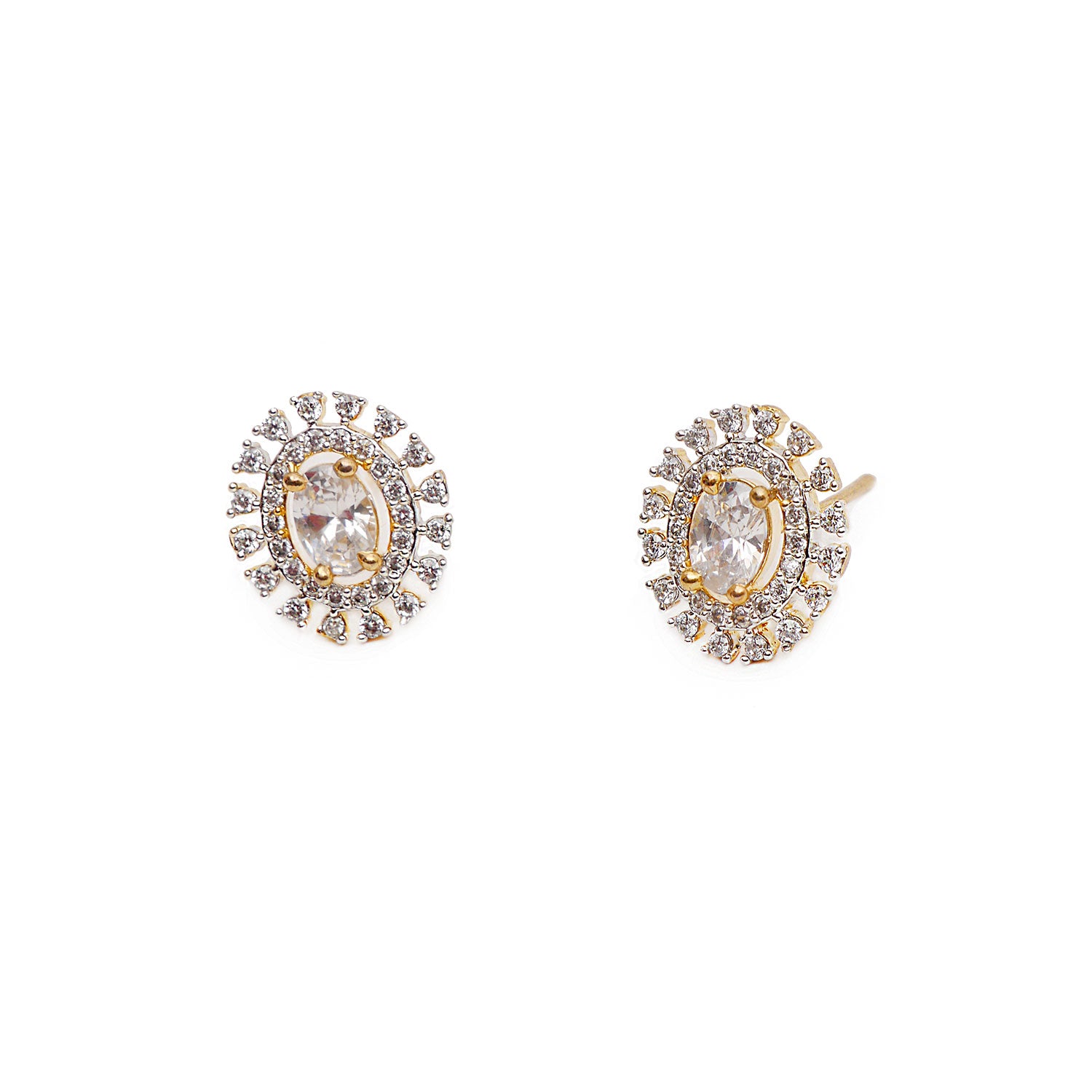 Blossom Cubic Zirconia Studs in Gold