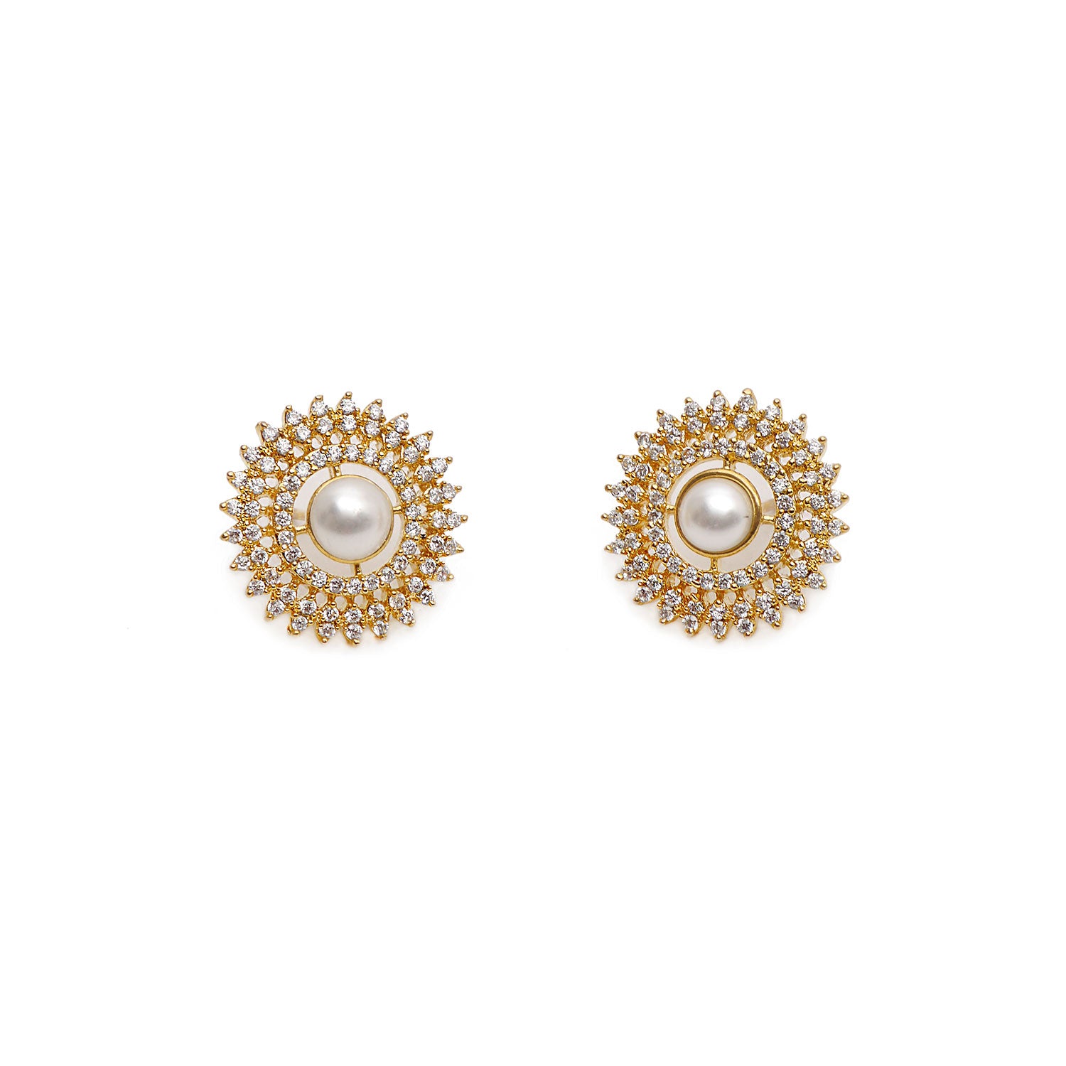 Pearly Cubic Zirconia Studs