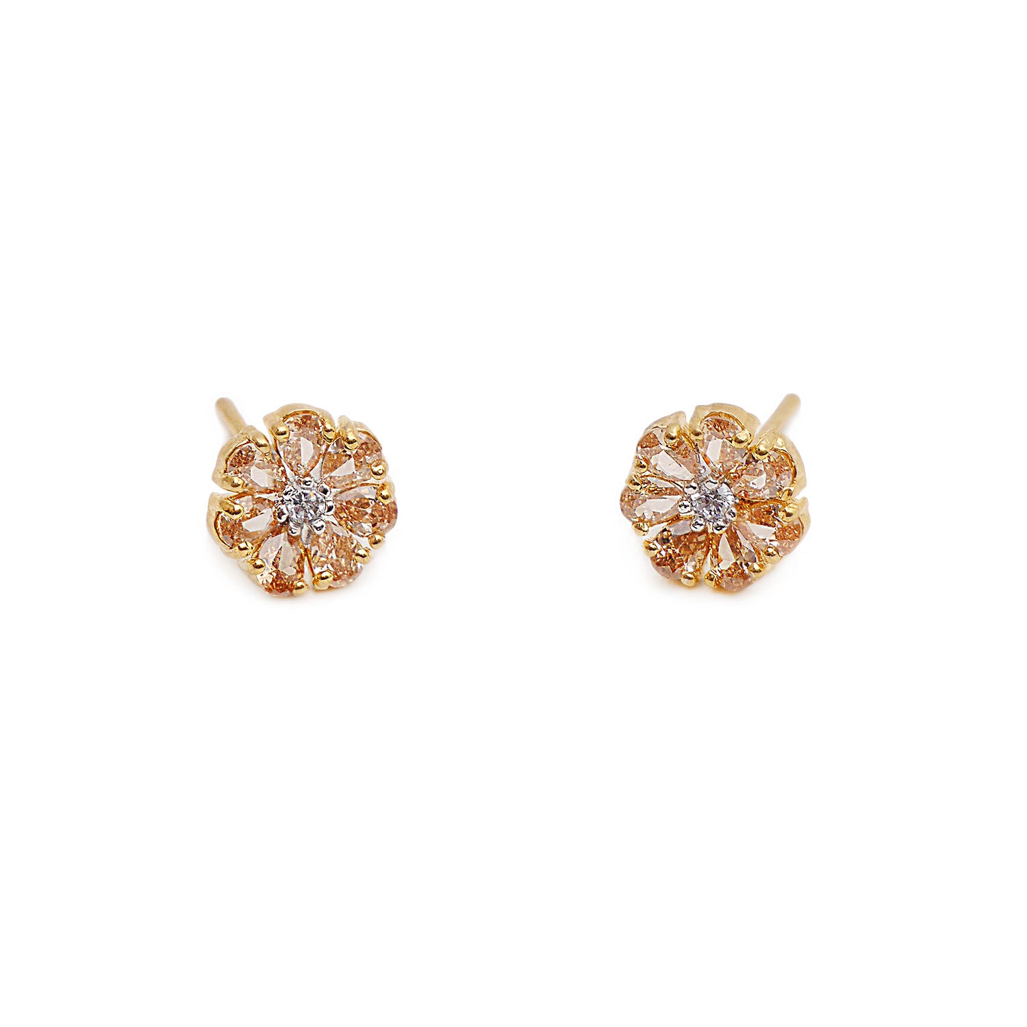 Cassia Cubic Zirconia Studs in Gold