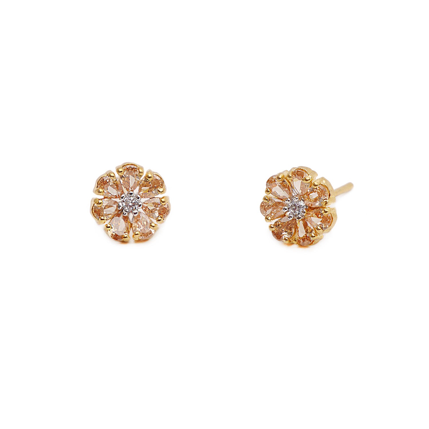 Cassia Cubic Zirconia Studs in Gold