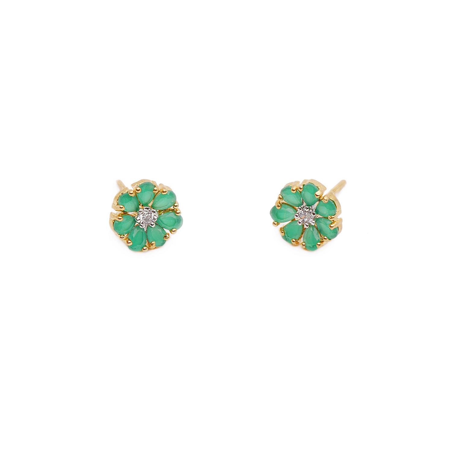 Cassia Cubic Zirconia Studs in Green