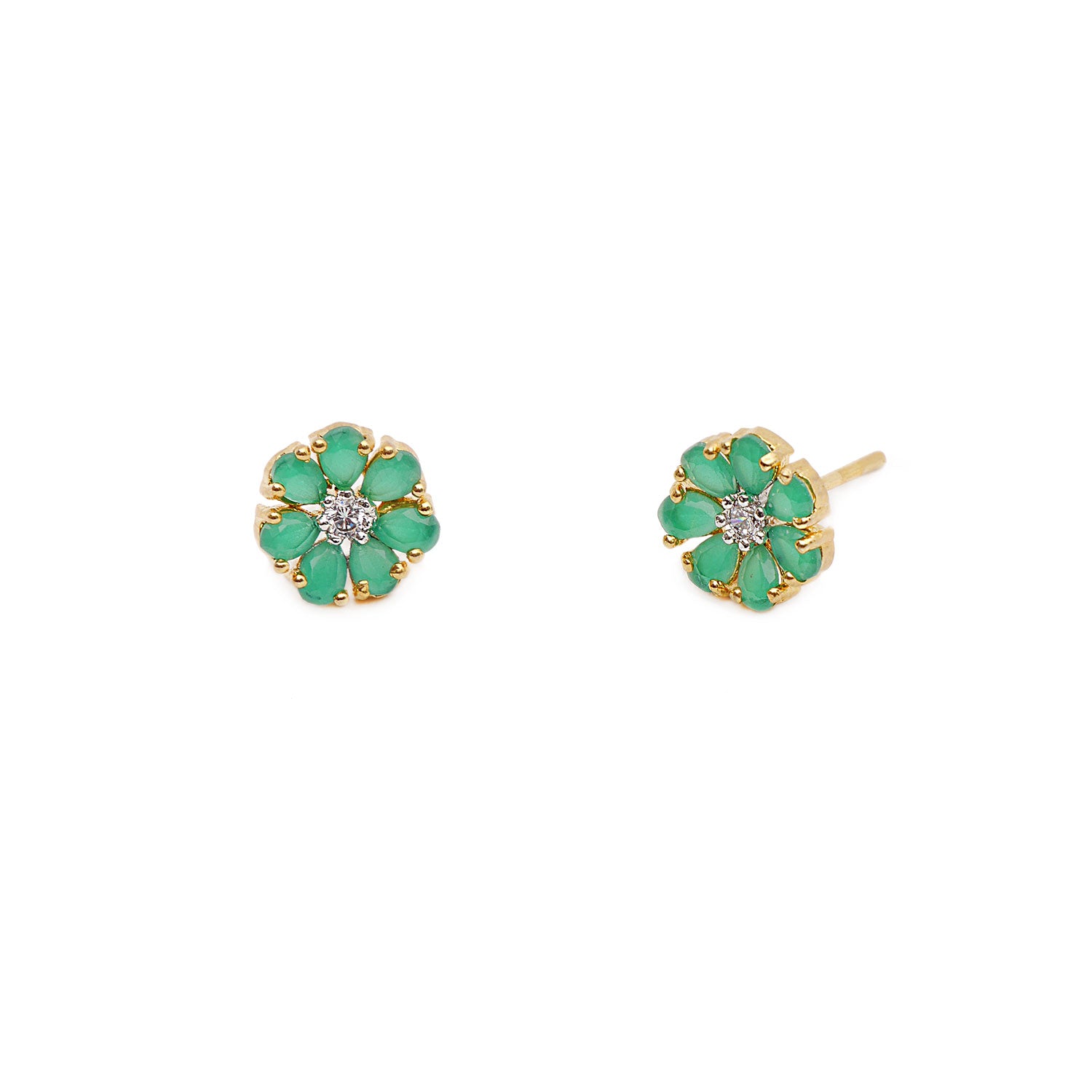 Cassia Cubic Zirconia Studs in Green