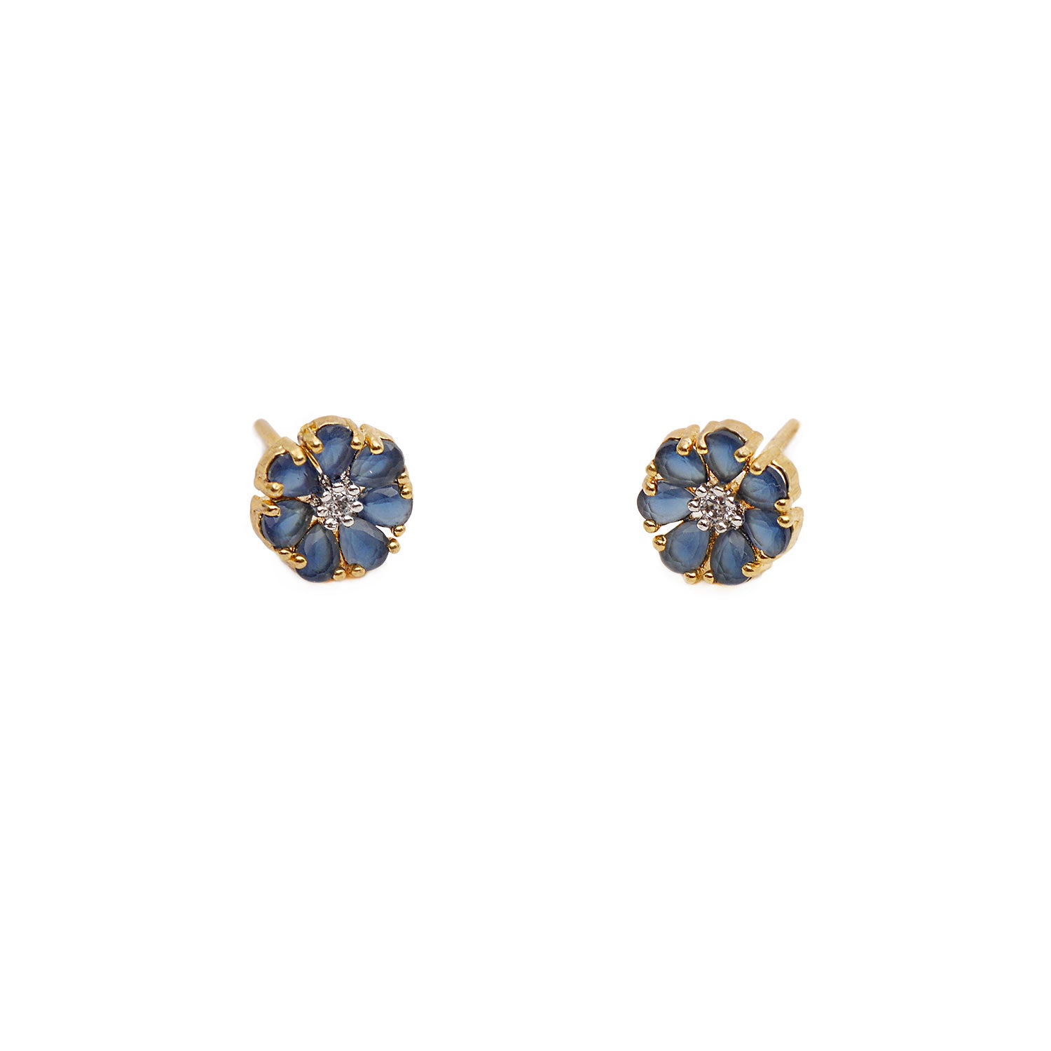 Cassia Cubic Zirconia Studs in Navy