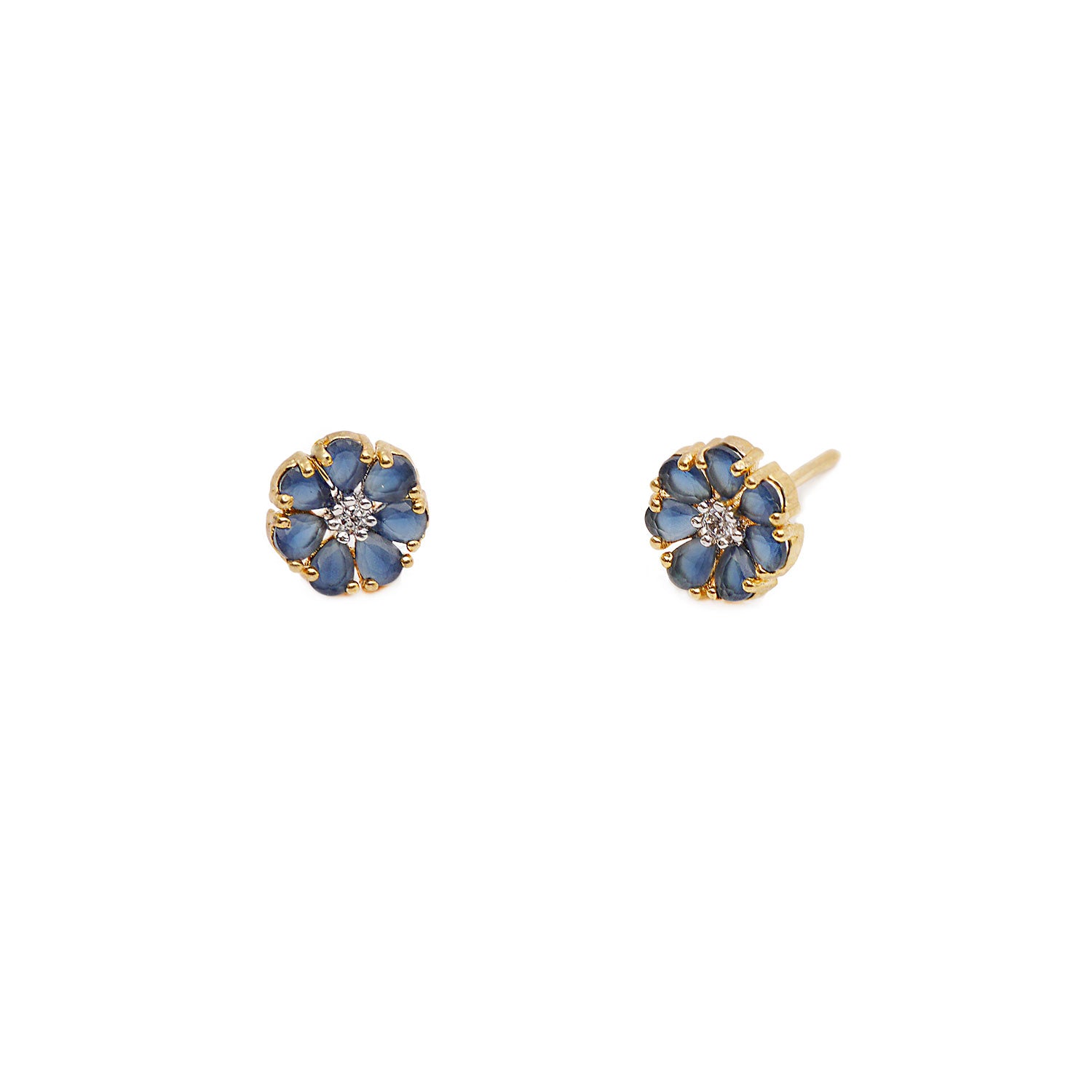 Cassia Cubic Zirconia Studs in Navy