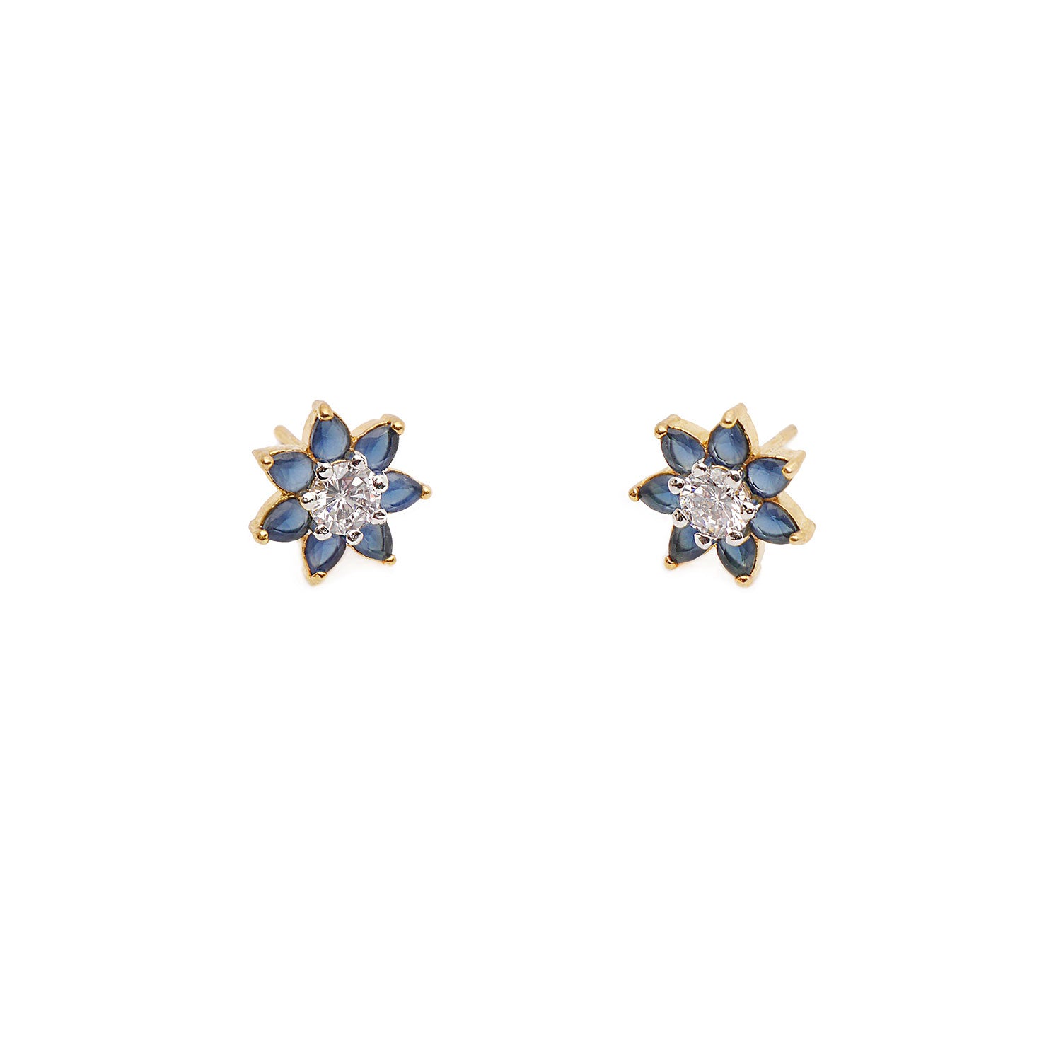 Nevada Cubic Zirconia Studs in Navy