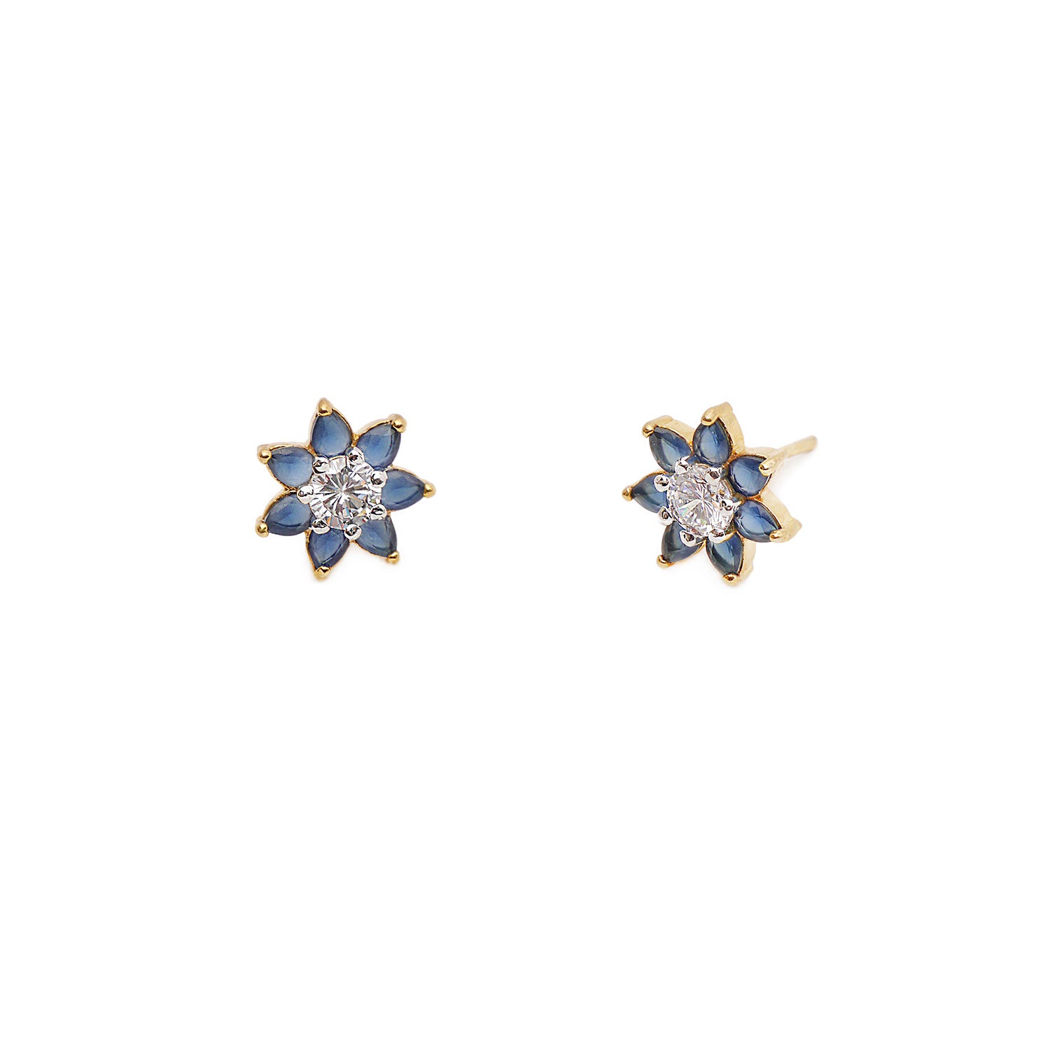 Nevada Cubic Zirconia Studs in Navy