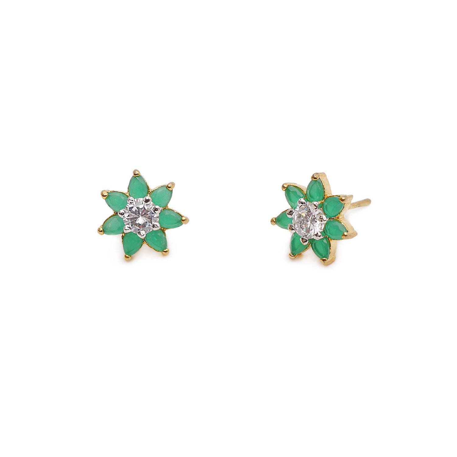 Nevada Cubic Zirconia Studs in Green