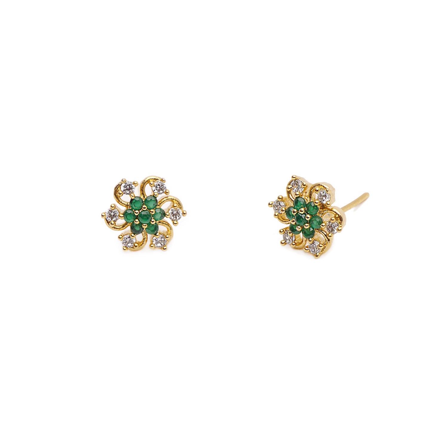 Wild Rose Cubic Zirconia Studs in Green
