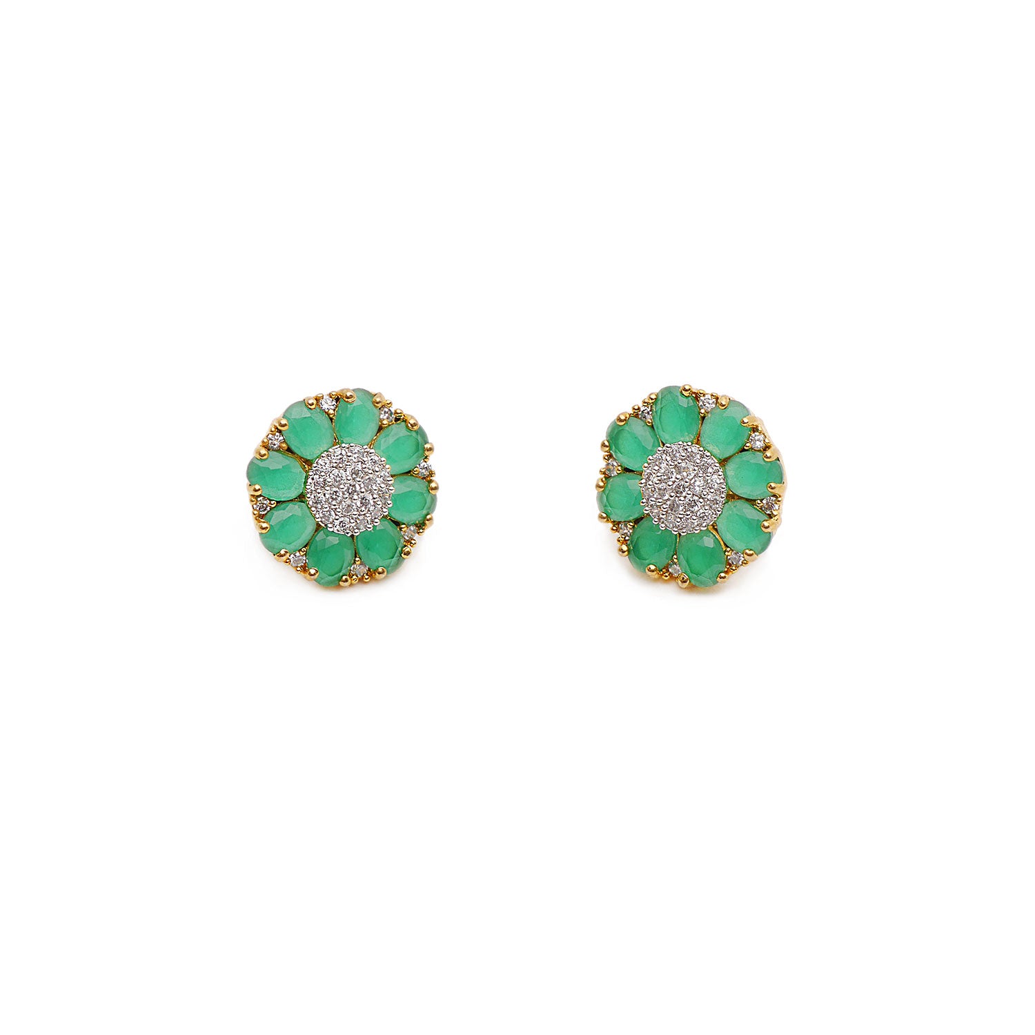 Lyra Cubic Zirconia Studs in Green