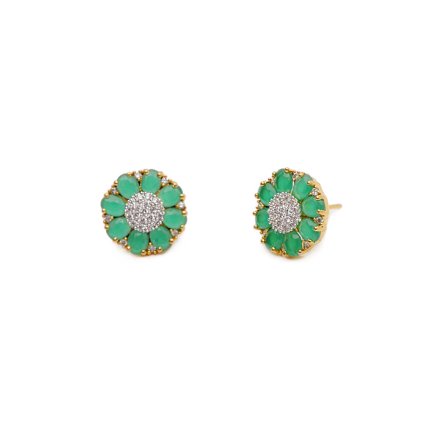 Lyra Cubic Zirconia Studs in Green