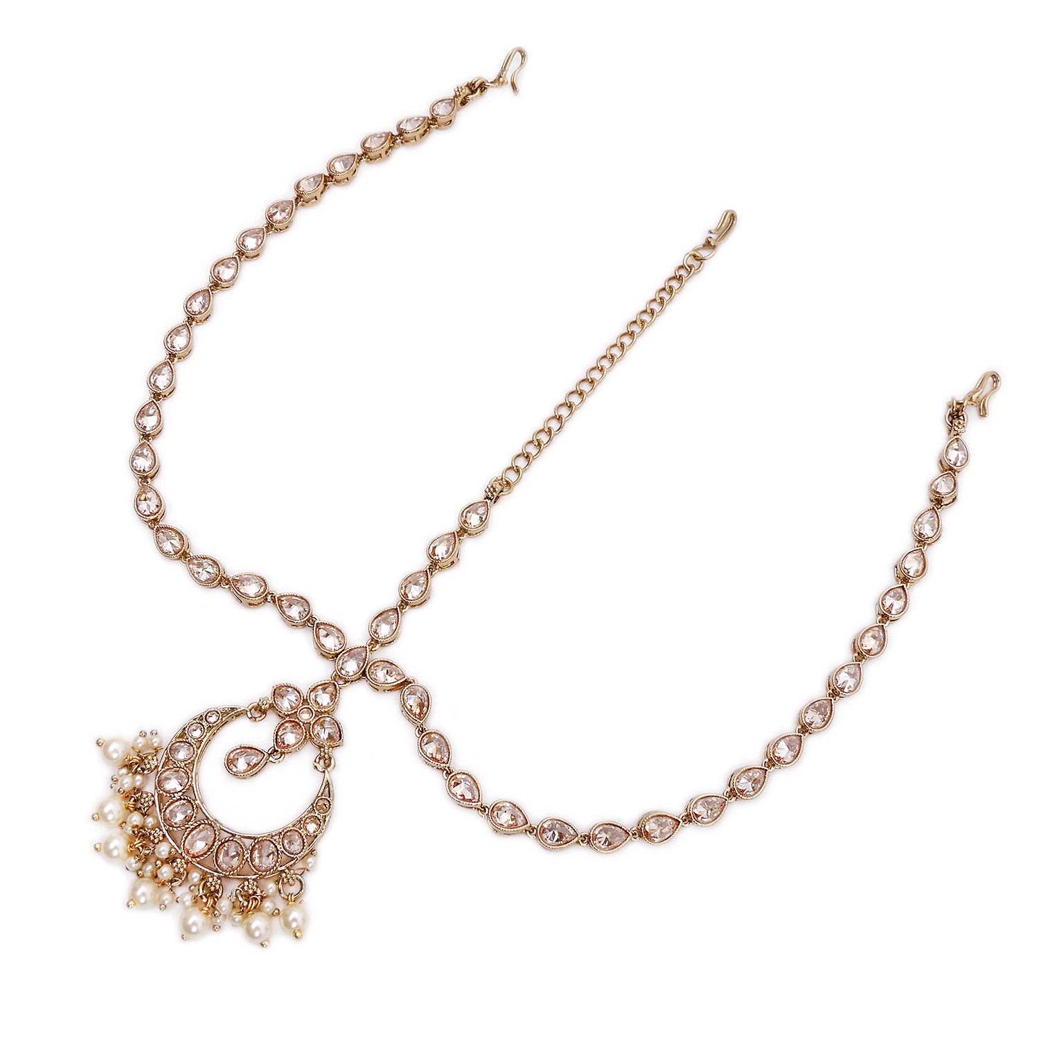 Shaili Chand Headpiece in Pearl and Antique Gold