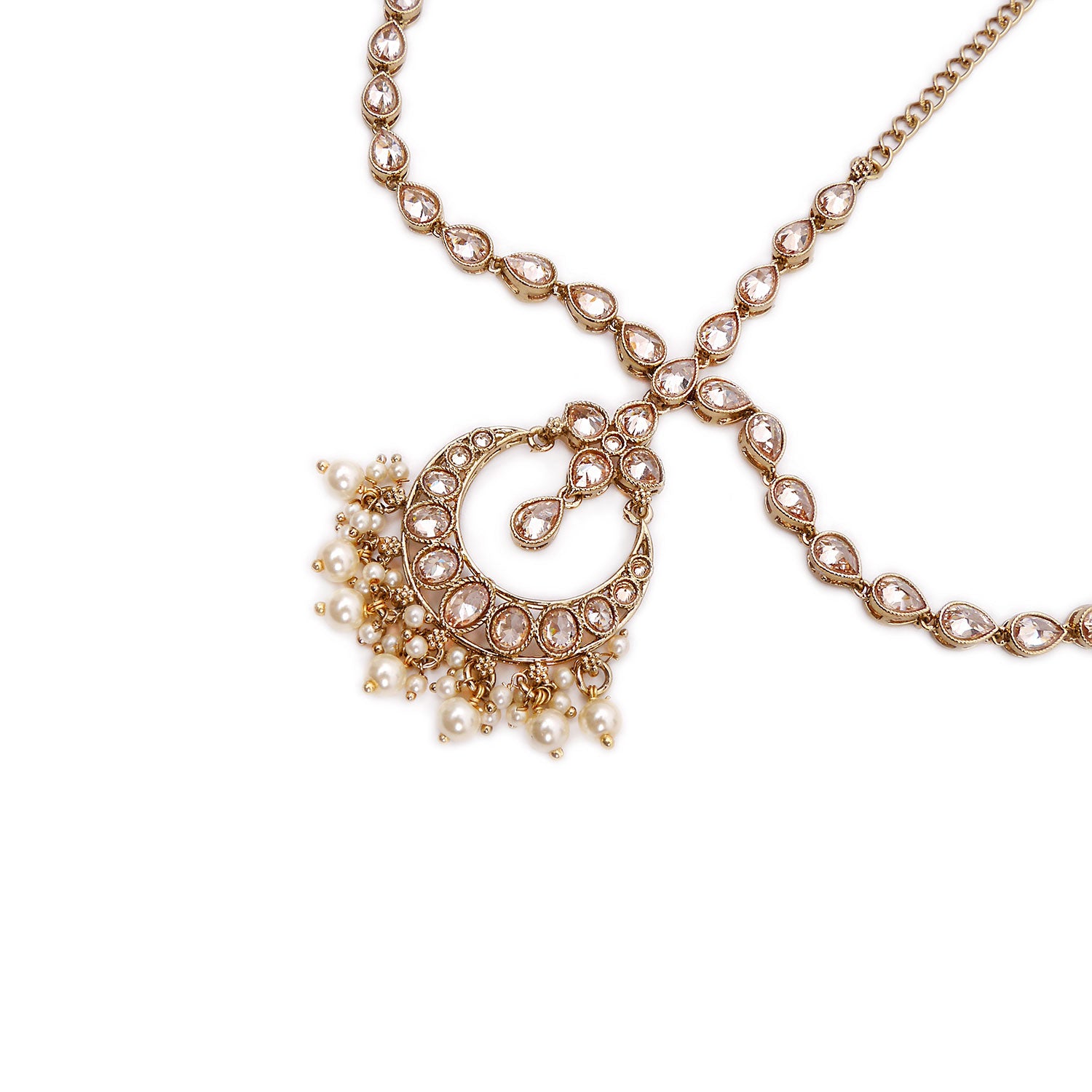 Shaili Chand Headpiece in Pearl and Antique Gold