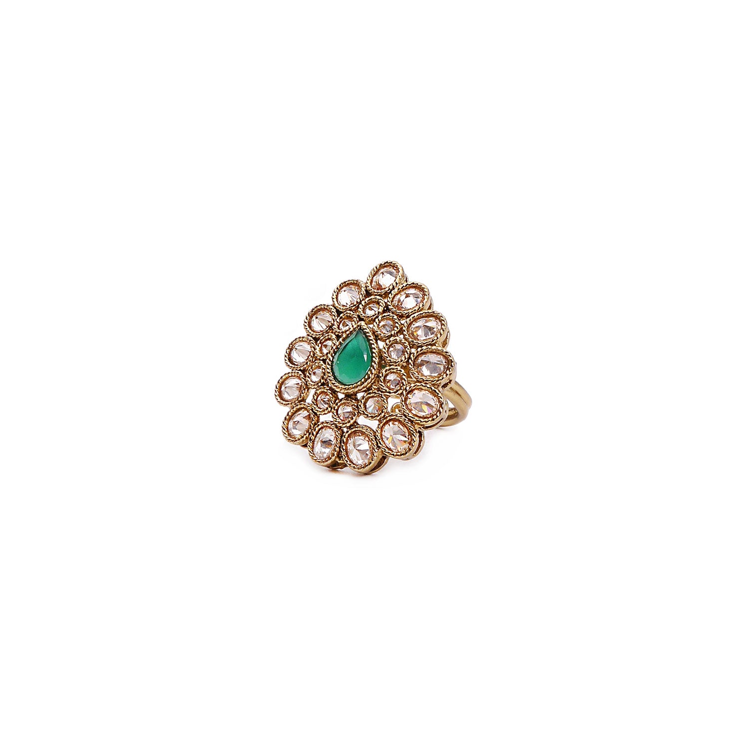 Kamini Teardrop Ring in Green