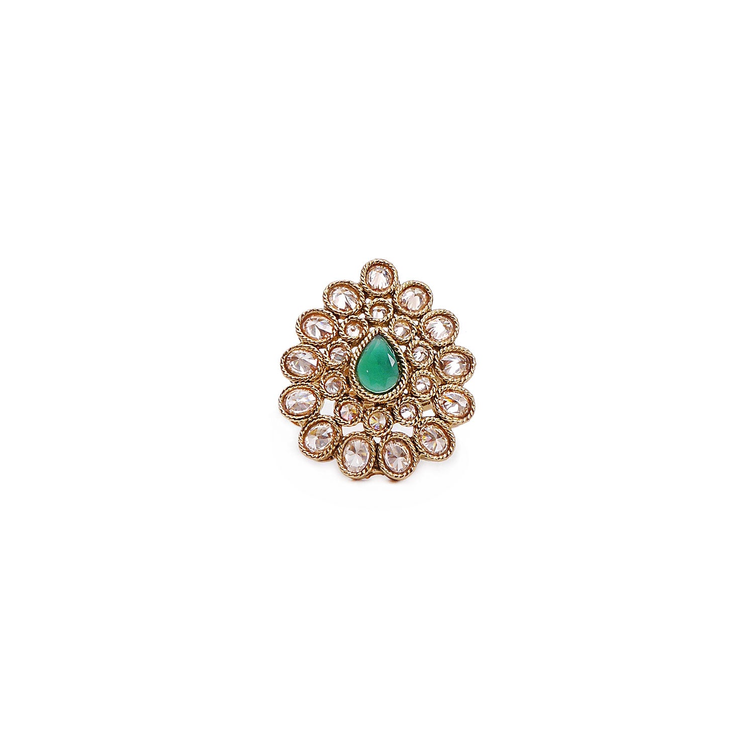 Kamini Teardrop Ring in Green