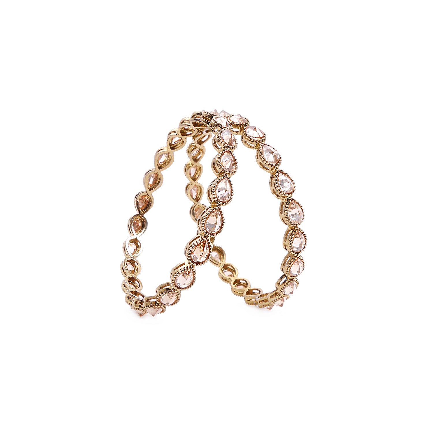 Teardrop Bangles in Antique Gold