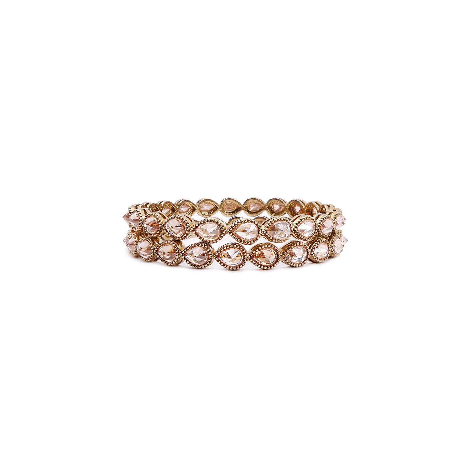 Teardrop Bangles in Antique Gold