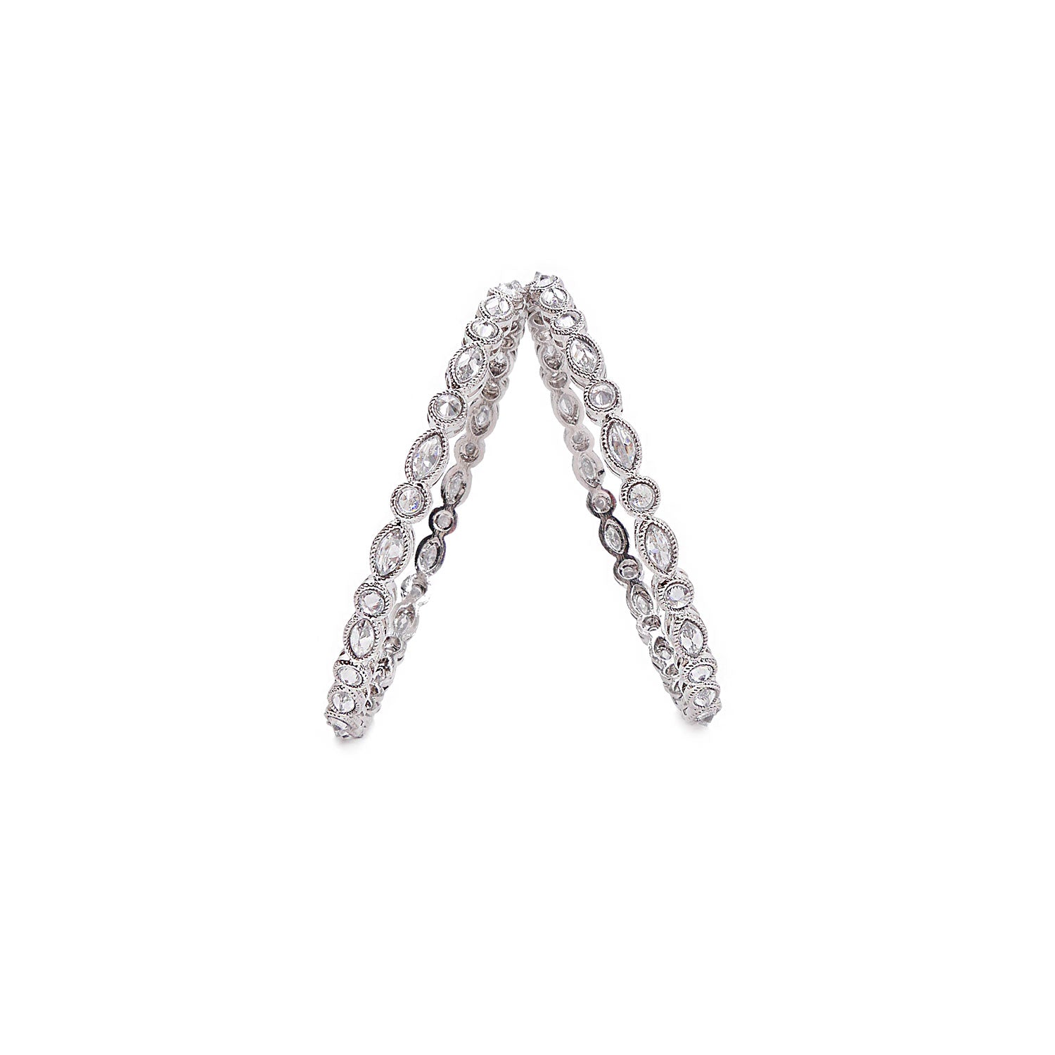 Ashani Bangles in Rhodium