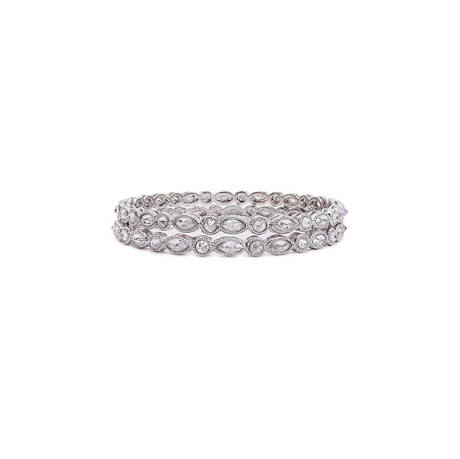 Ashani Bangles in Rhodium