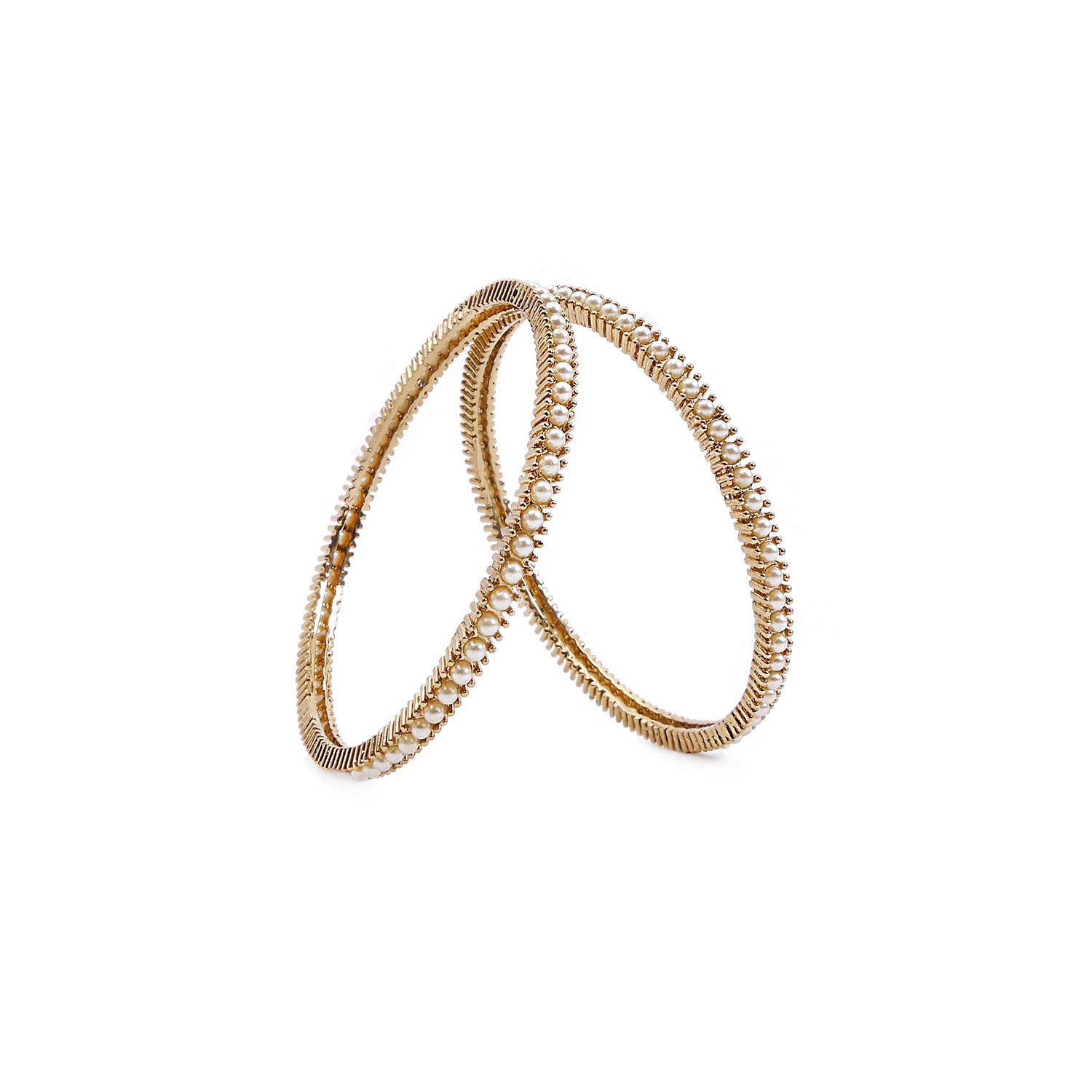 Aahna Antique Gold Bangles in Pearl