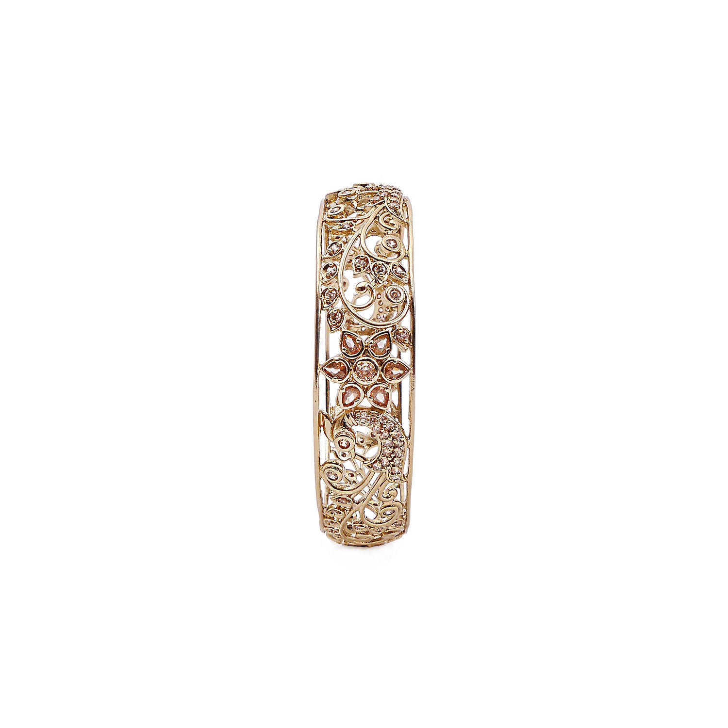 Arielle Cubic Zirconia Bangle in Antique Gold