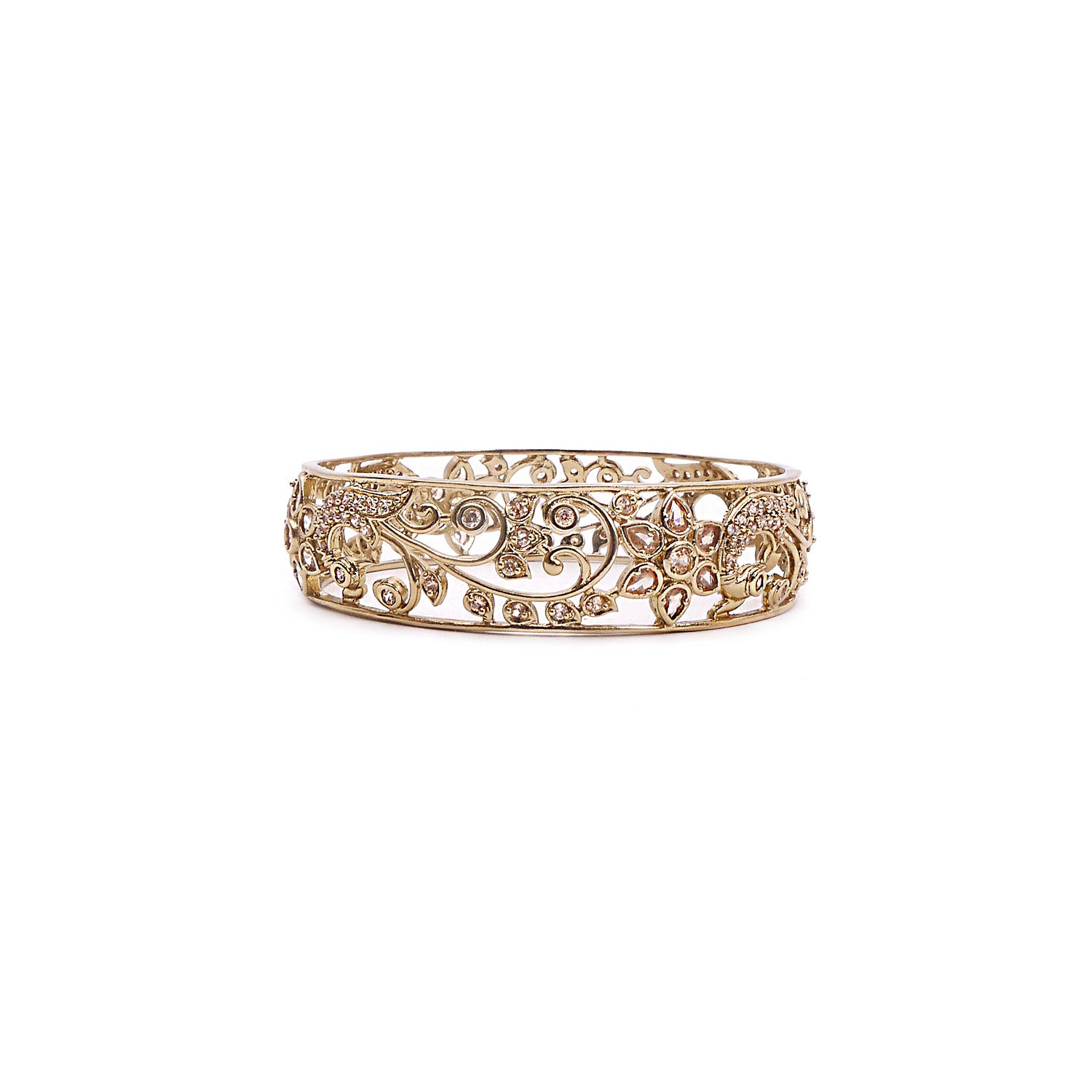 Arielle Cubic Zirconia Bangle in Antique Gold