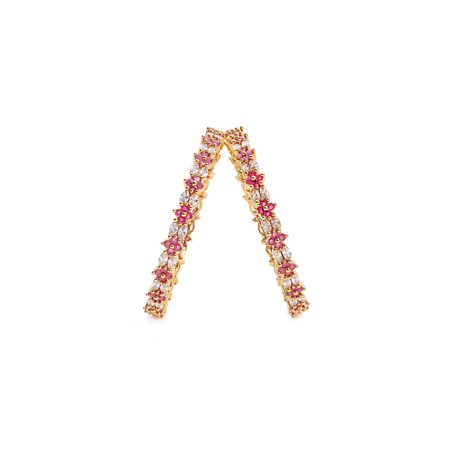 Analia Cubic Zirconia Bangles in Ruby