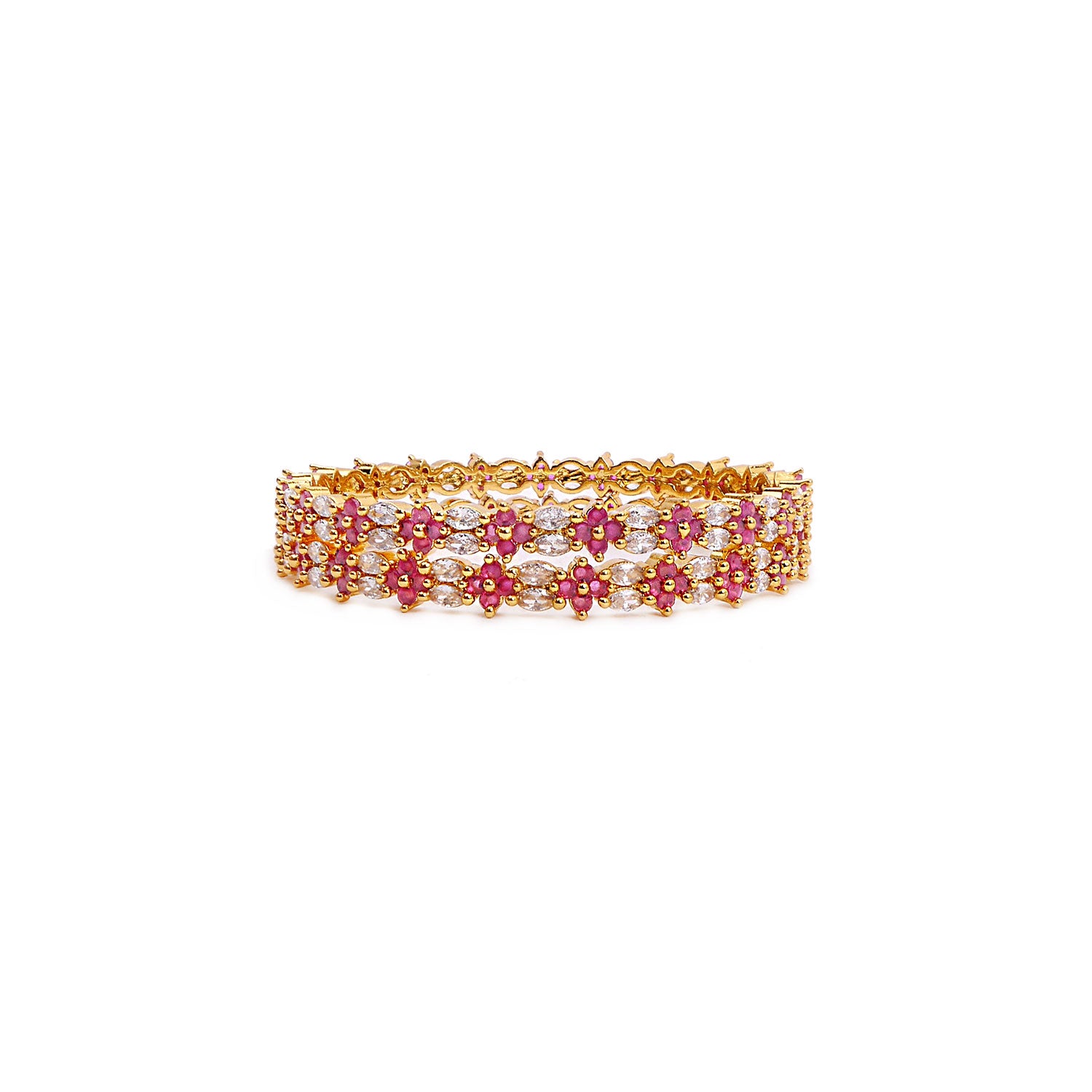 Analia Cubic Zirconia Bangles in Ruby