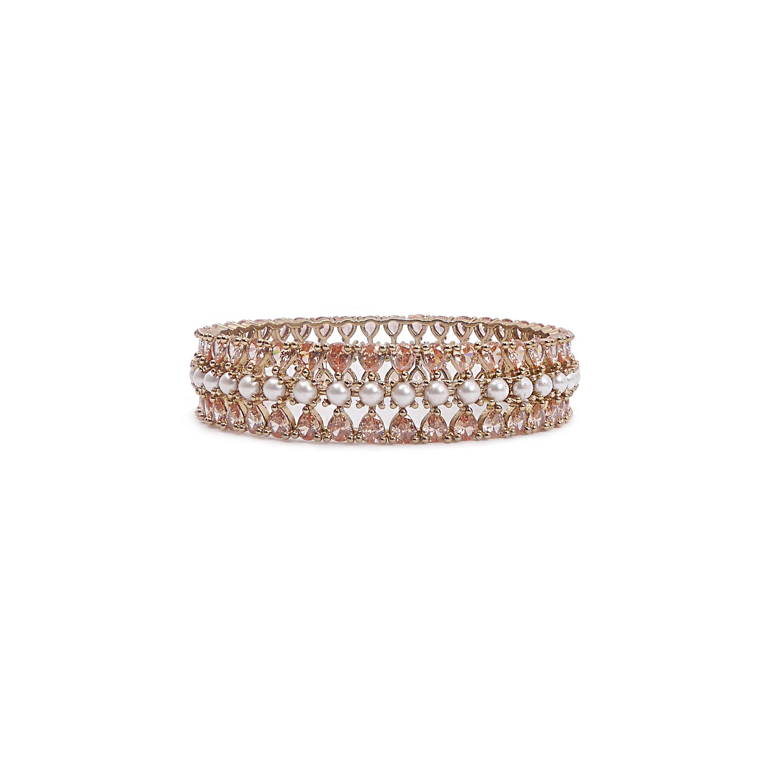 Remi Cubic Zirconia Bangle in Pearl