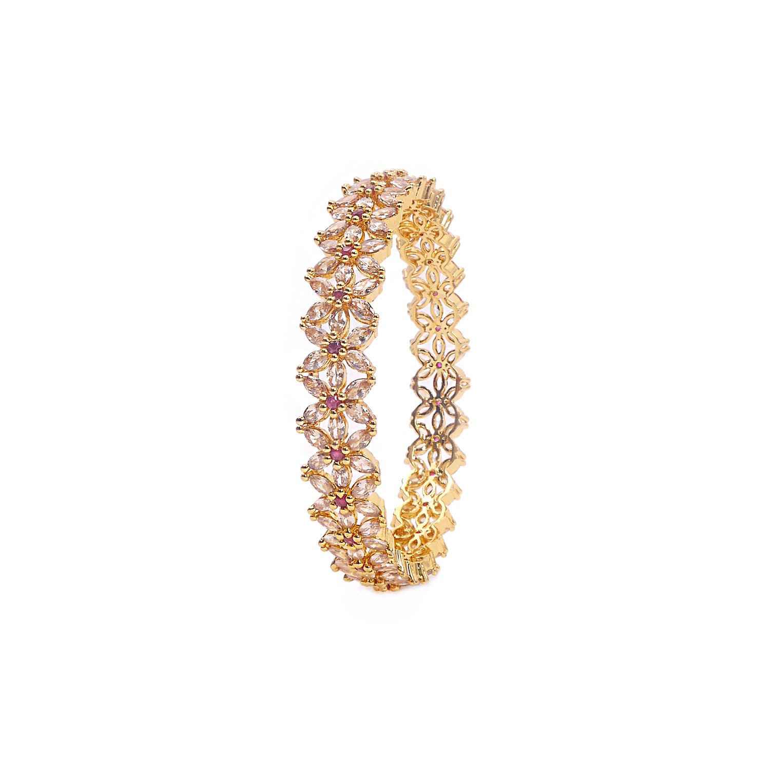 Nyla Cubic Zirconia Bangle in Champagne