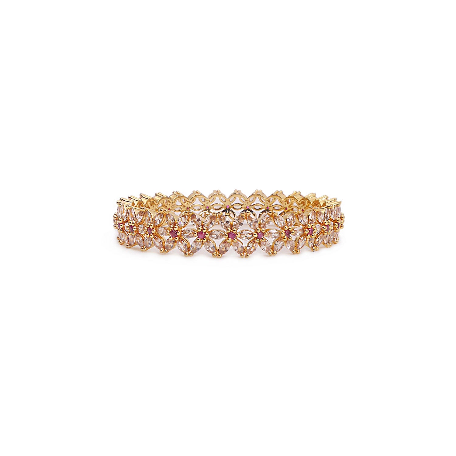 Nyla Cubic Zirconia Bangle in Champagne
