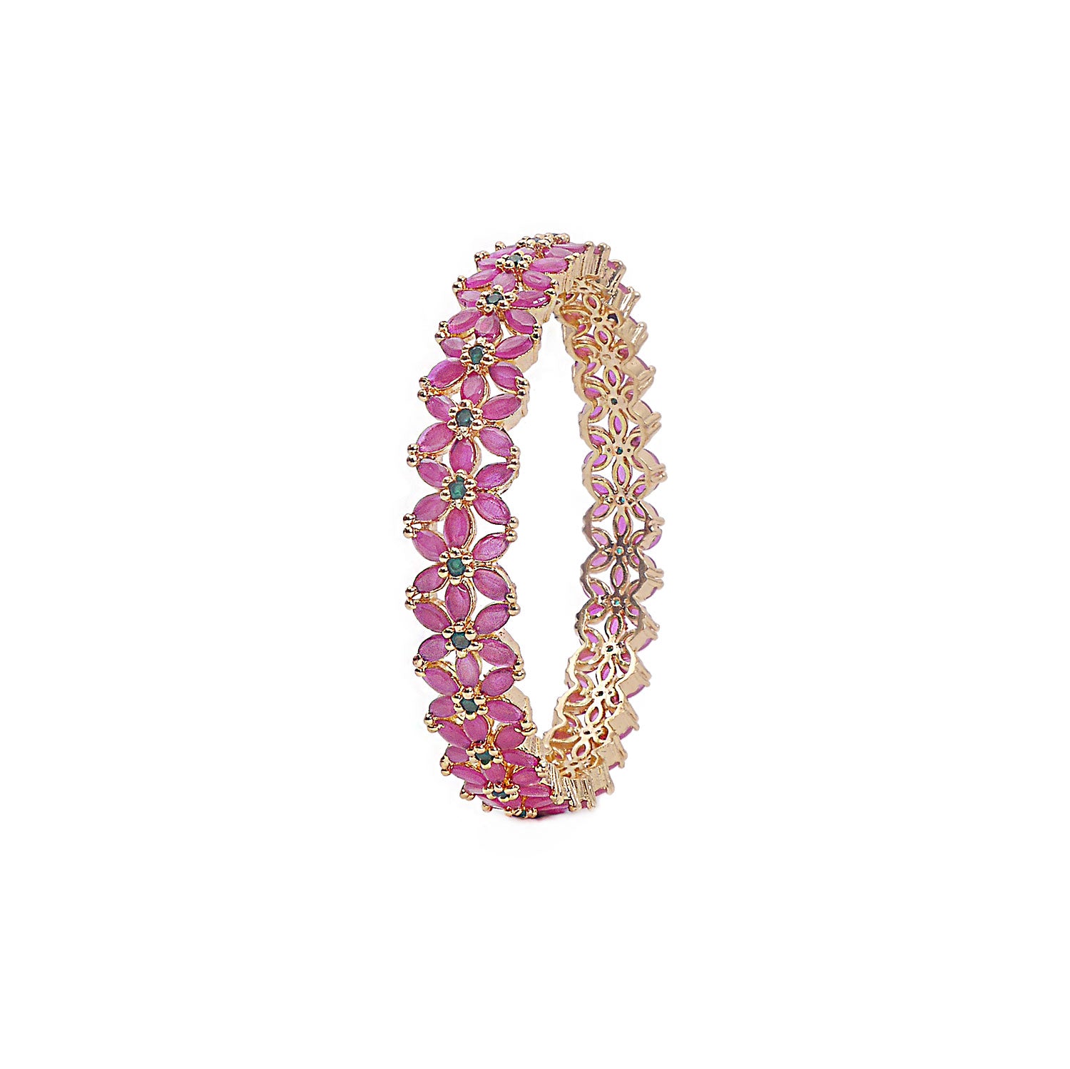 Nyla Cubic Zirconia Bangle in Ruby and Green