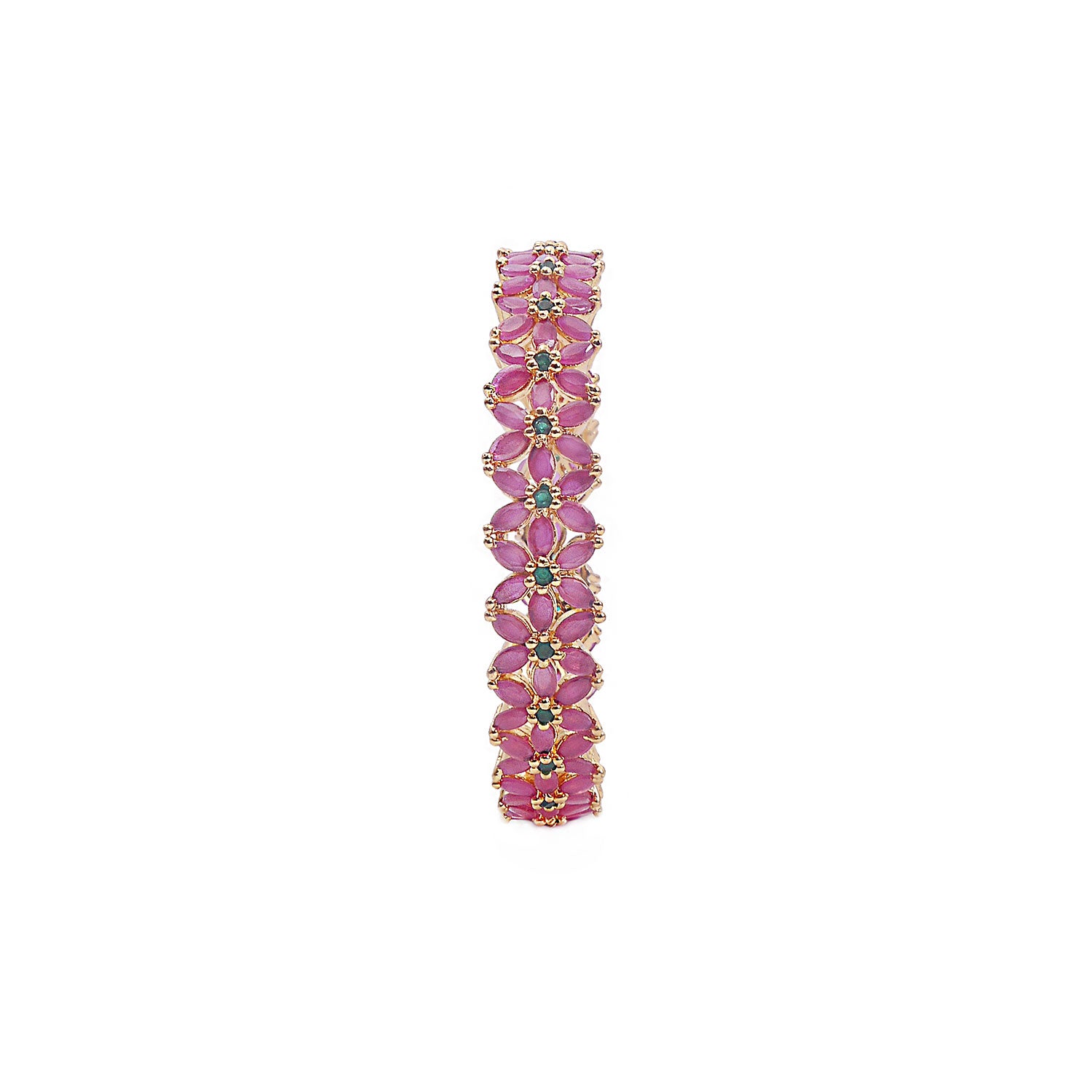Nyla Cubic Zirconia Bangle in Ruby and Green