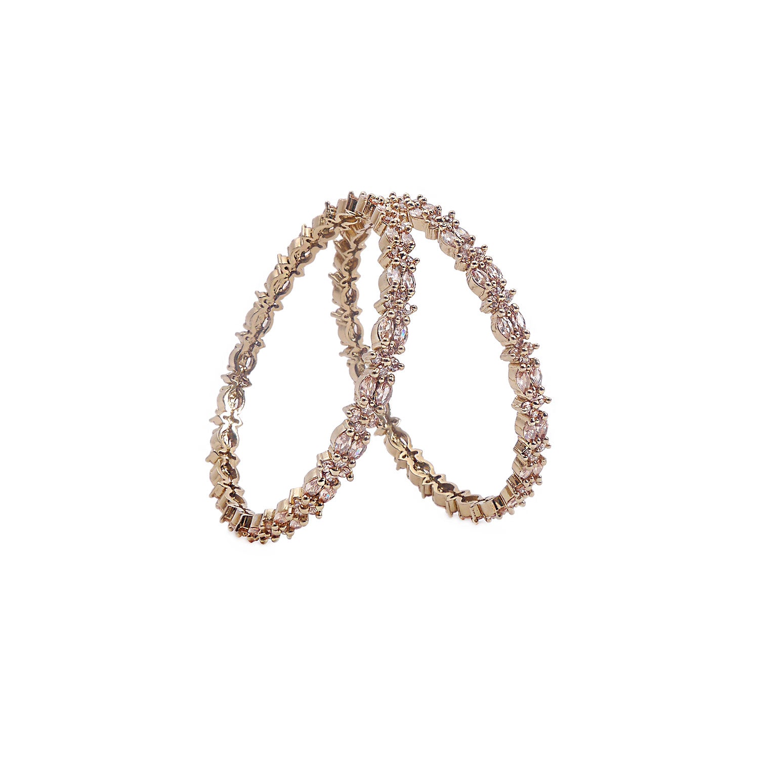 Analia Cubic Zirconia Bangles in Champagne