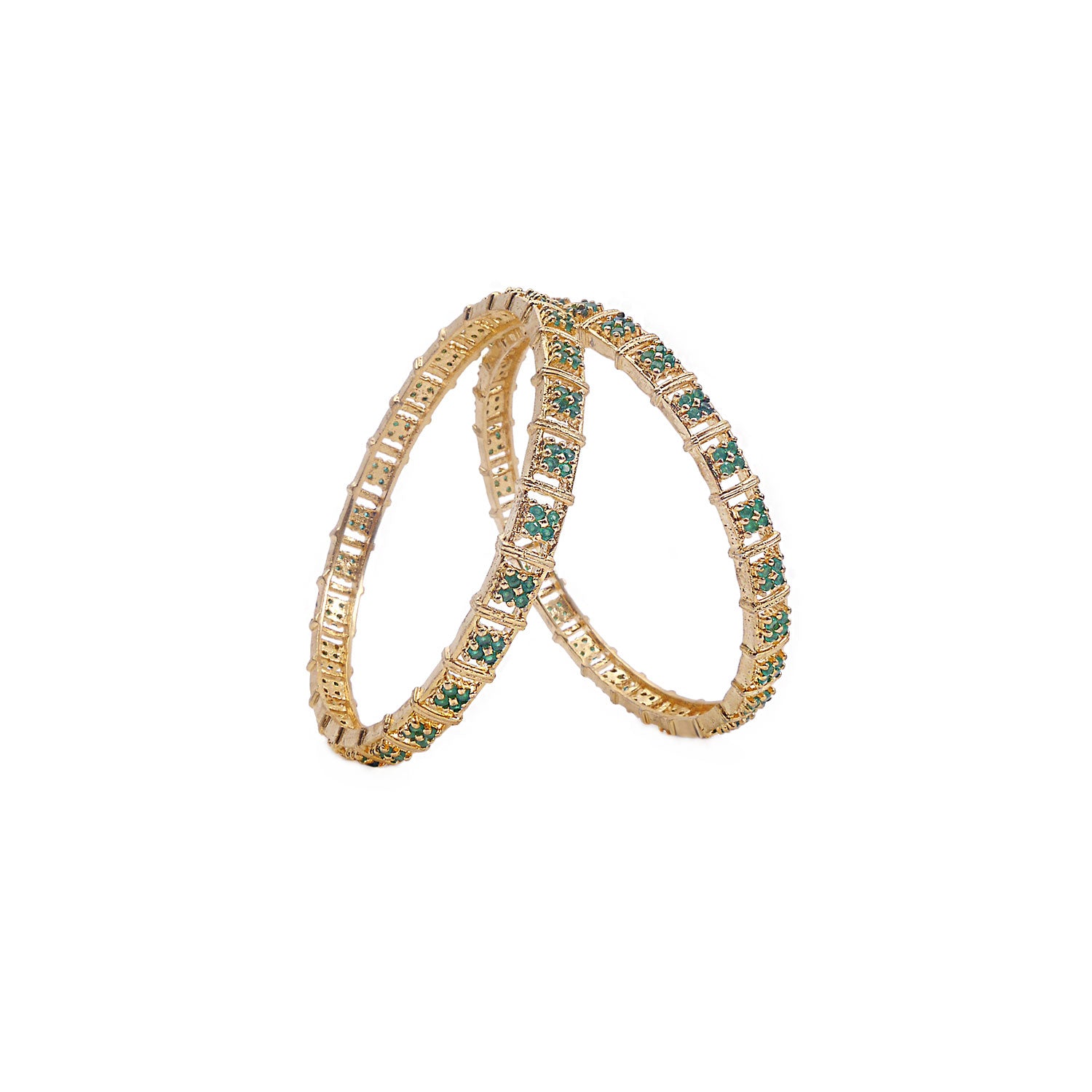 Sashi Cubic Zirconia Bangles in Green