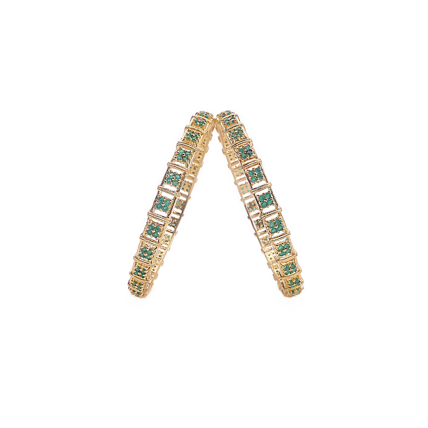 Sashi Cubic Zirconia Bangles in Green
