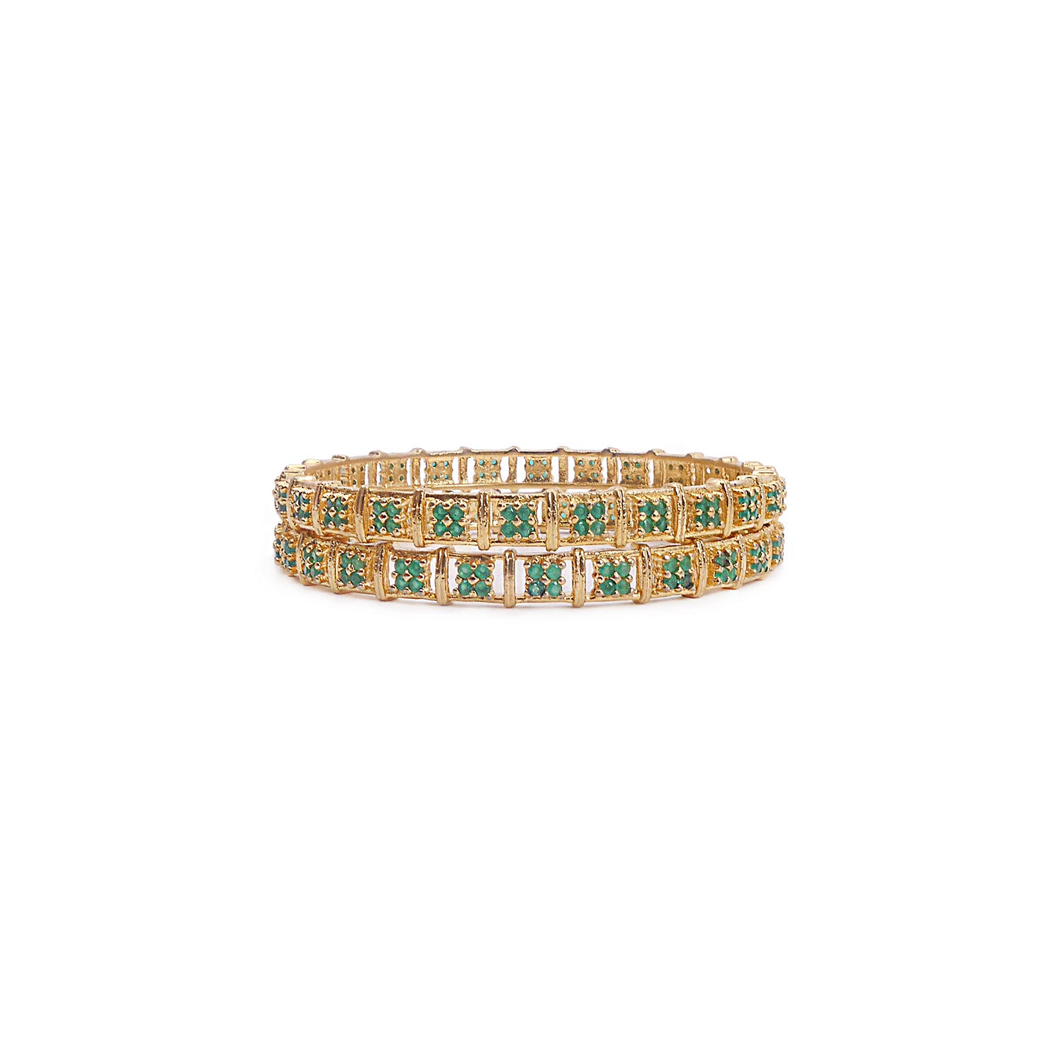 Sashi Cubic Zirconia Bangles in Green