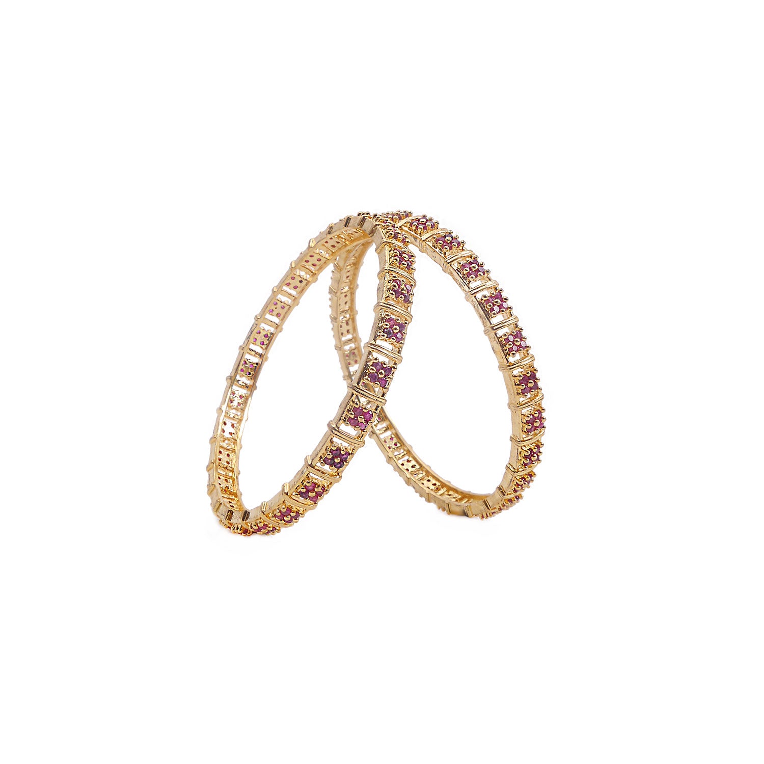 Sashi Cubic Zirconia Bangles in Ruby